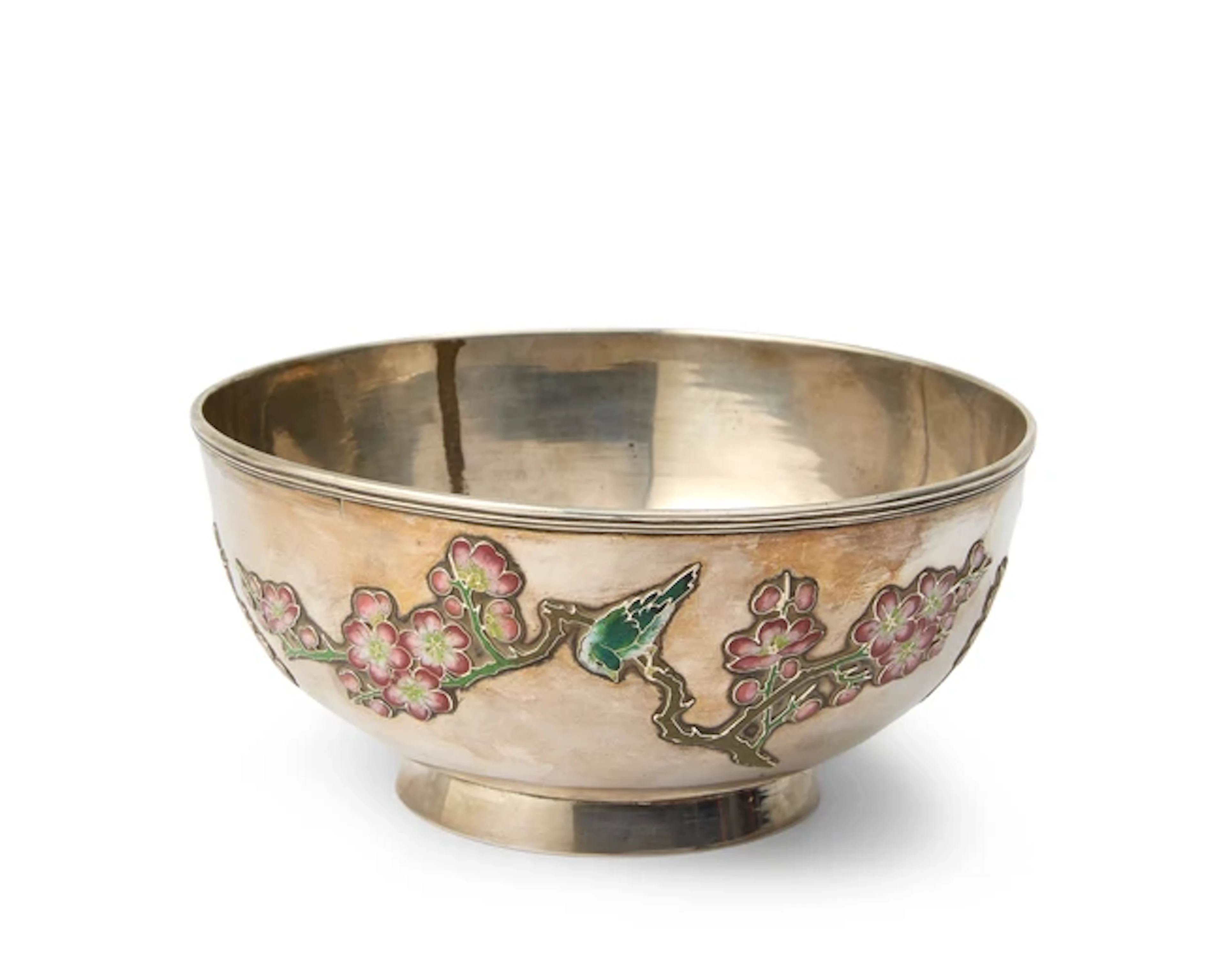 A Chinese export silver and enamel bowl Late Qing dynasty