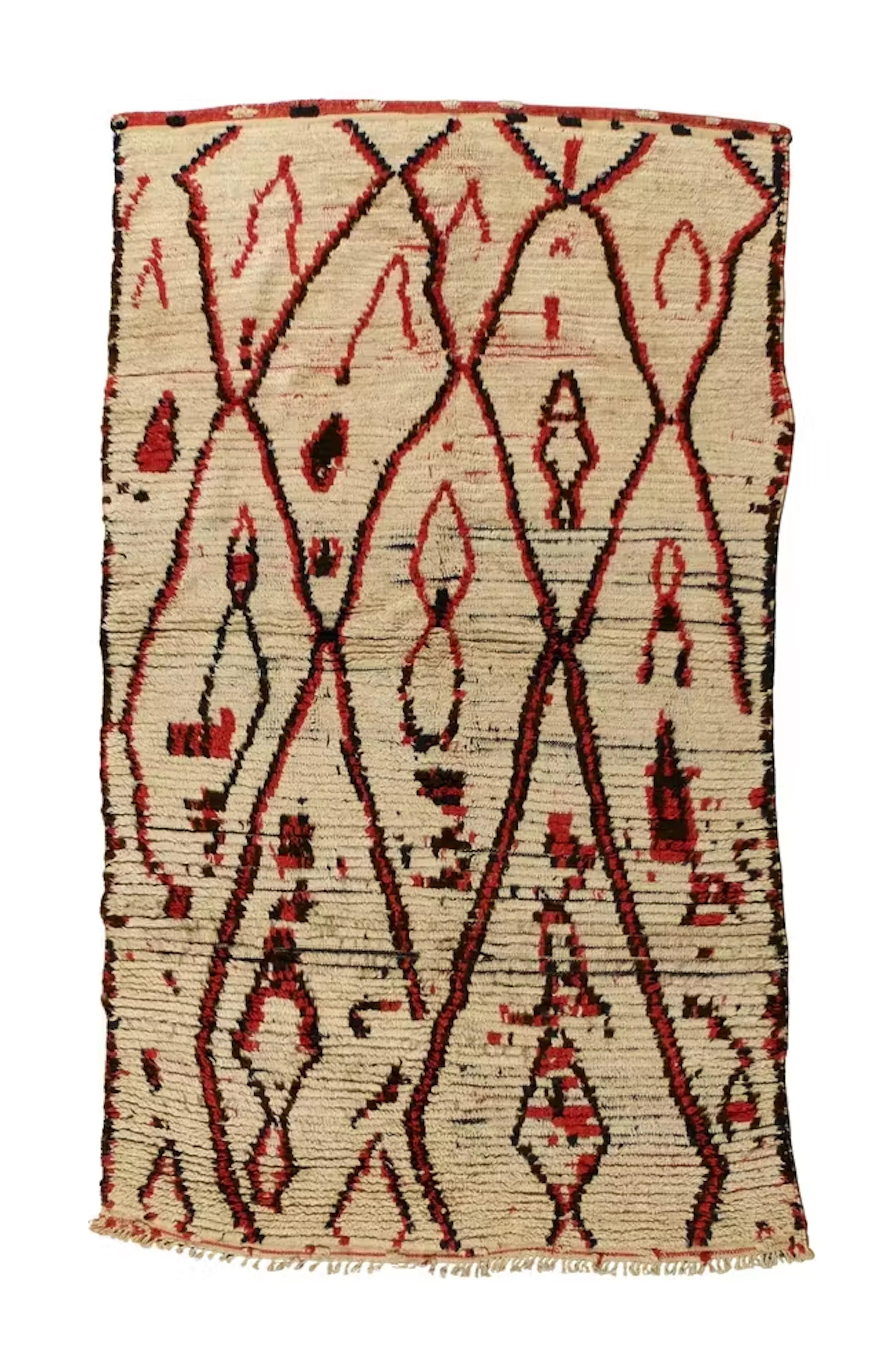 Moroccan Berber handwoven long pile rug