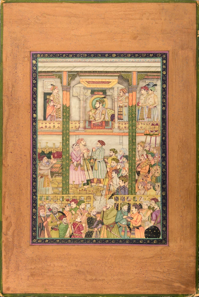 Shah Jahan engaged in a meeting with the mullahs