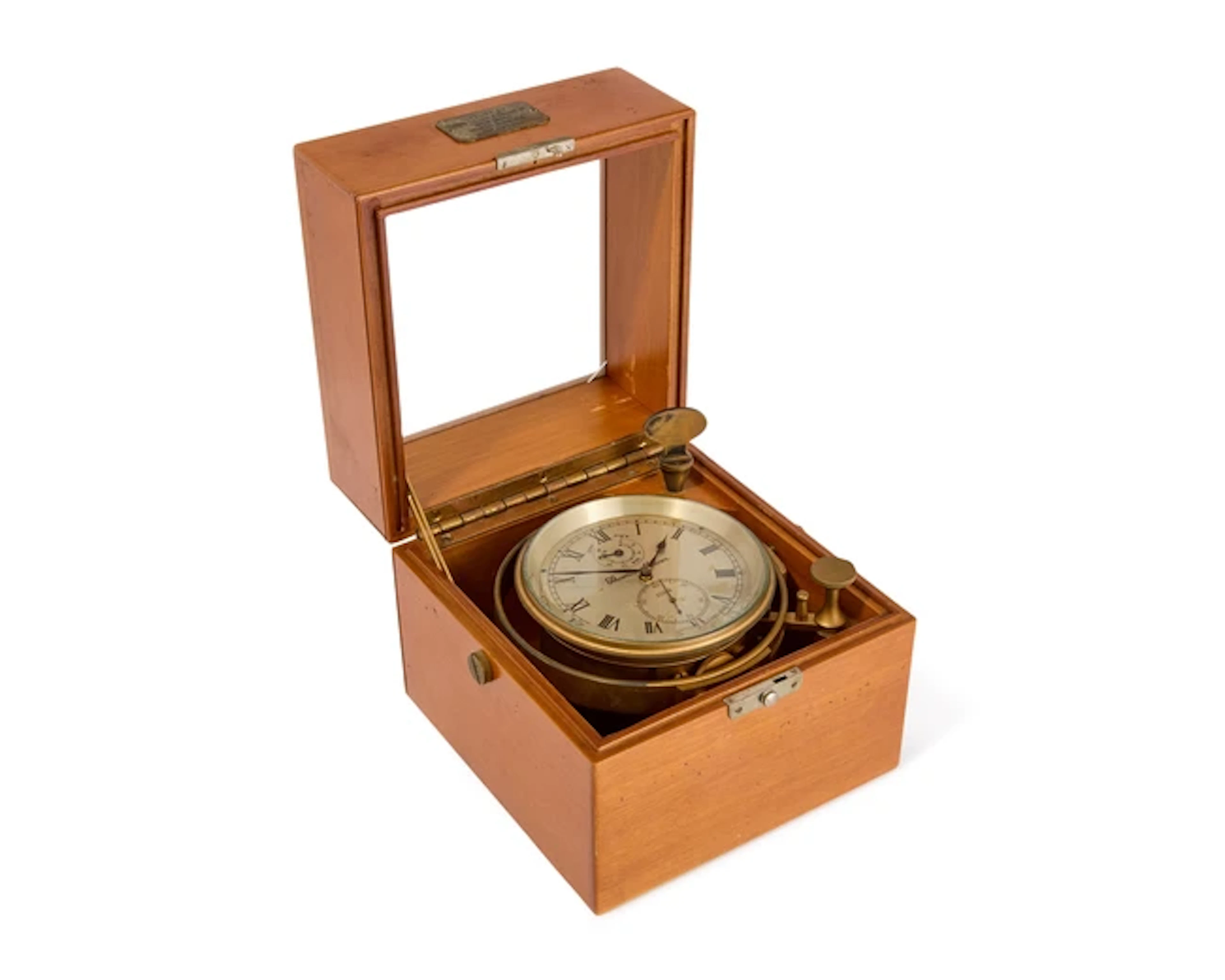 A walnut cased two-day marine chronometer