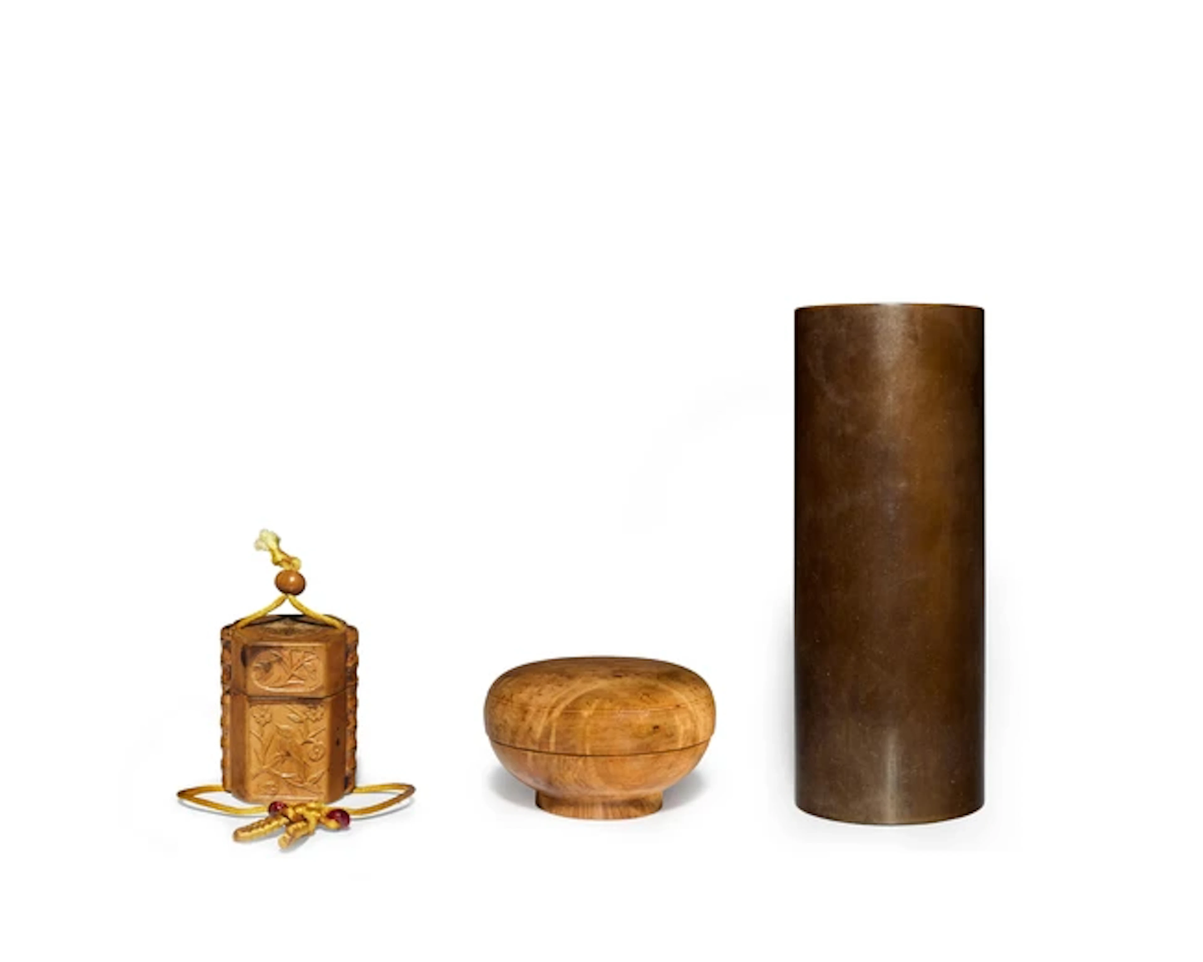 Three Chinese wood vessels Late Qing dynasty - Republic...