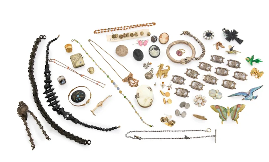 A group of 19th century and later silver and costume jewellery