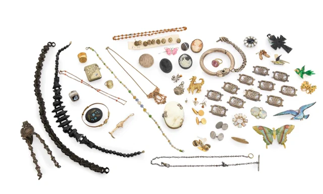 A group of 19th century and later silver and costume jewellery