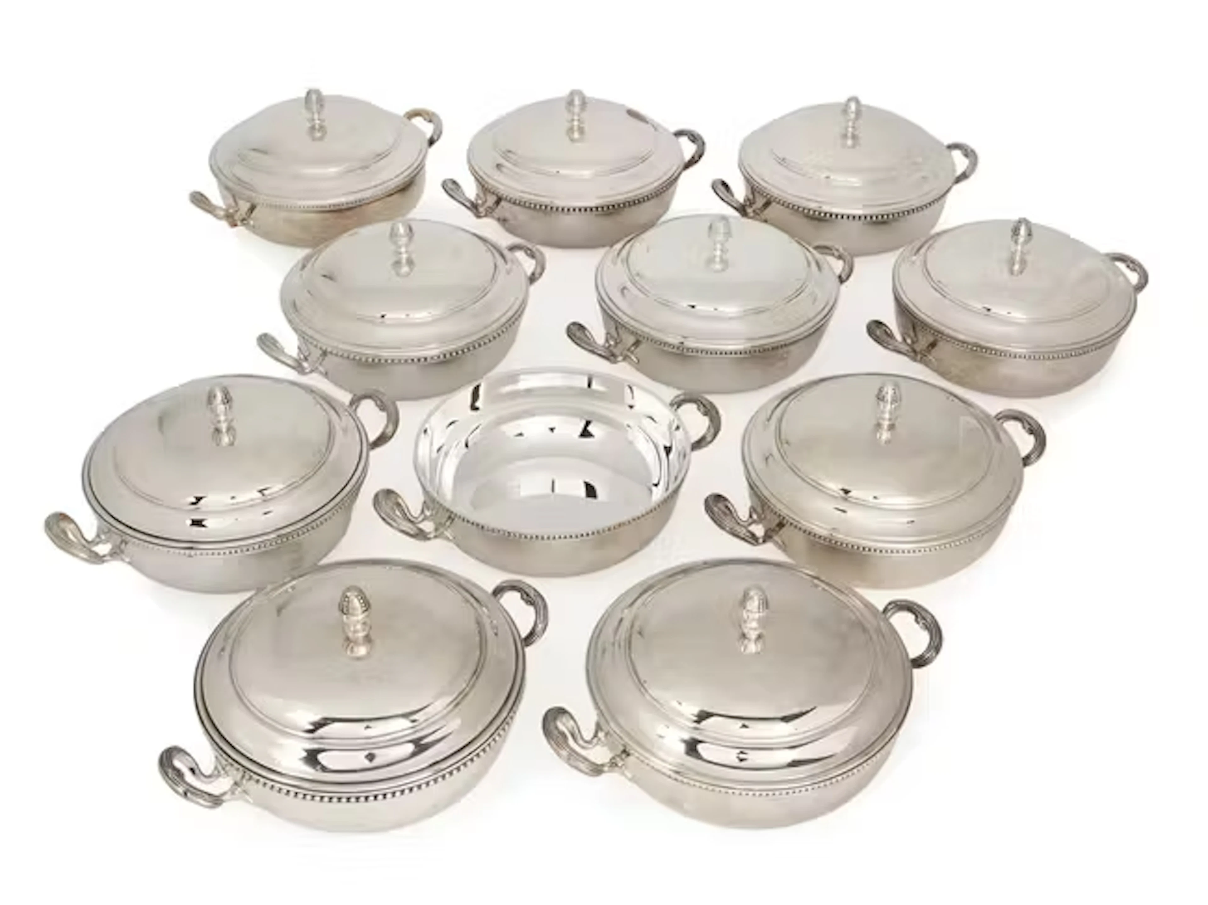 Eleven French silver-plated tureens