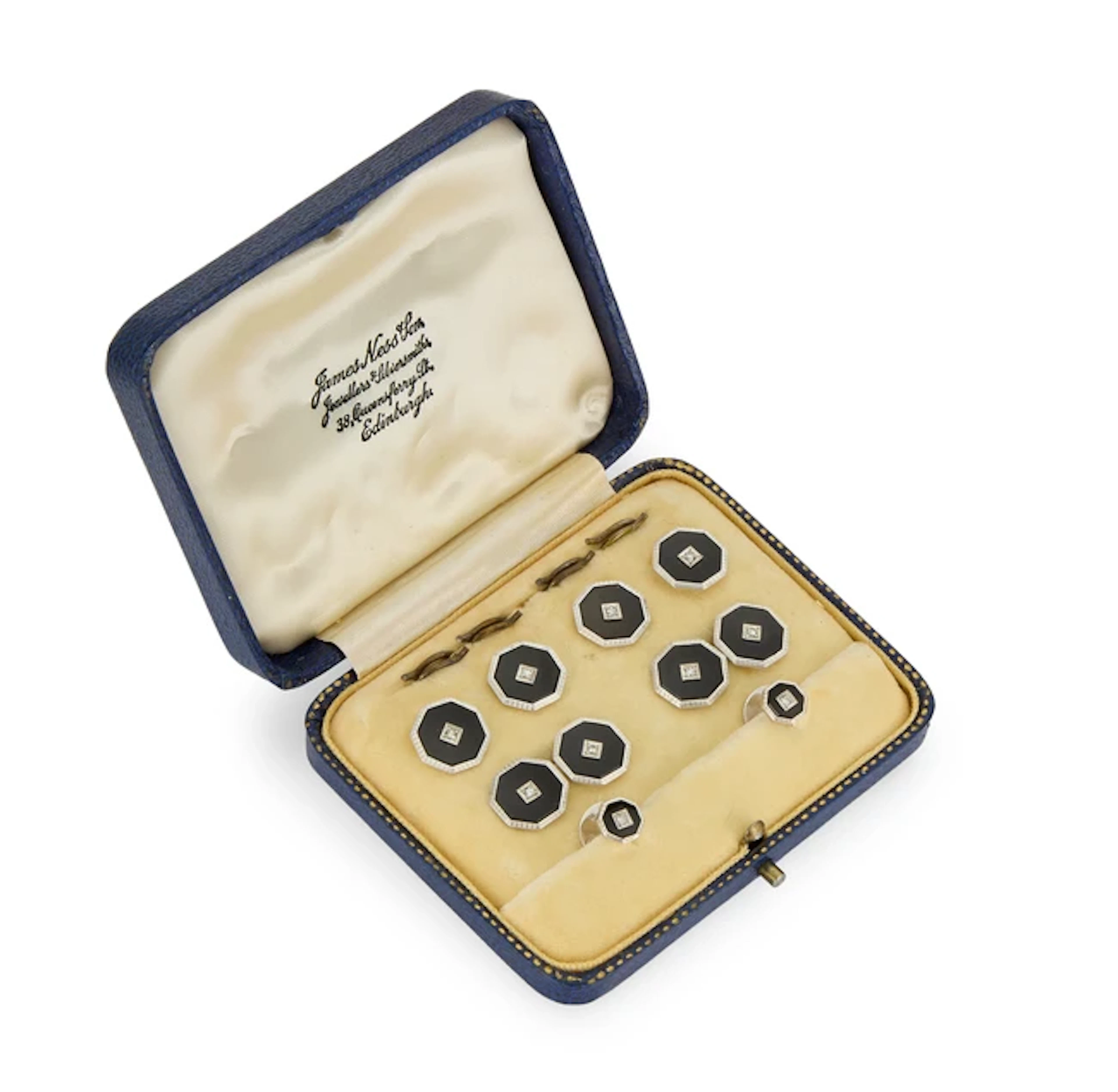 An onyx and diamond dress set
