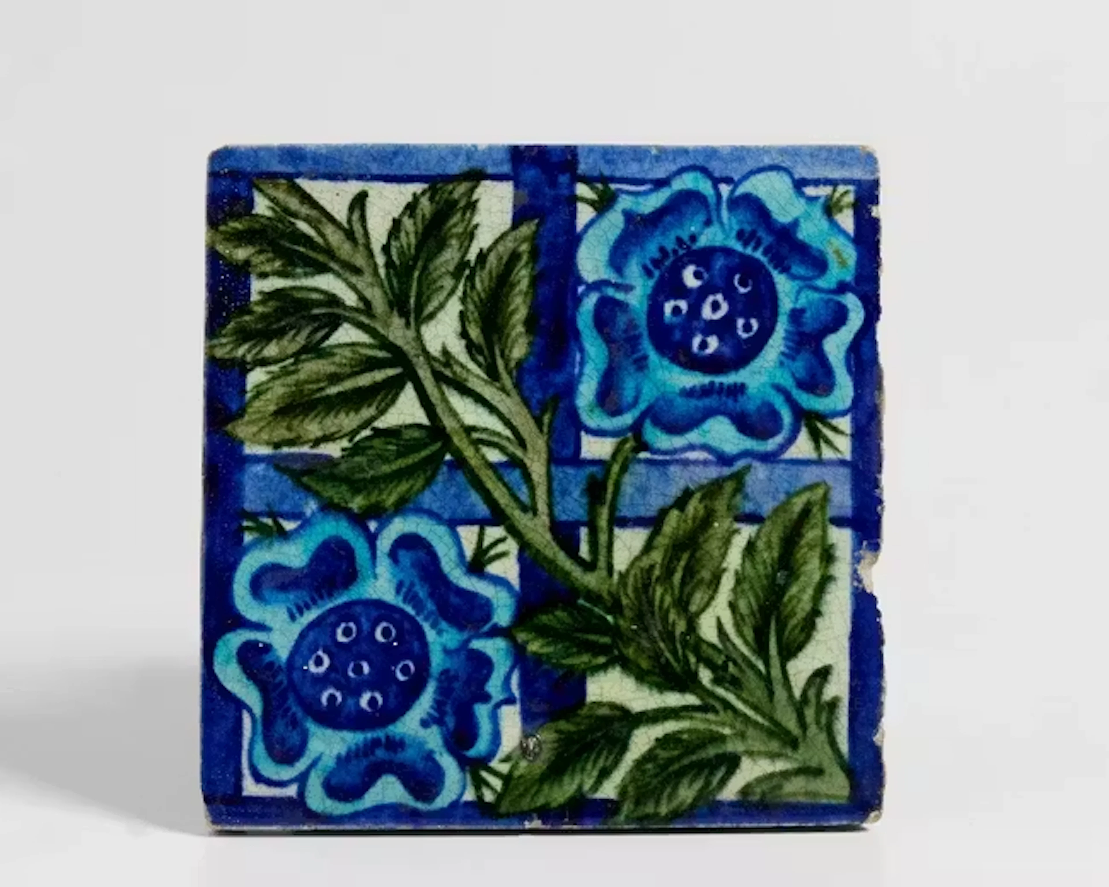 William De Morgan (1839-1917) for Merton Abbey 'Rose & Trellis' pattern tile
