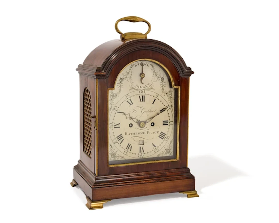 A late George III brass-mounted mahogany bracket clock