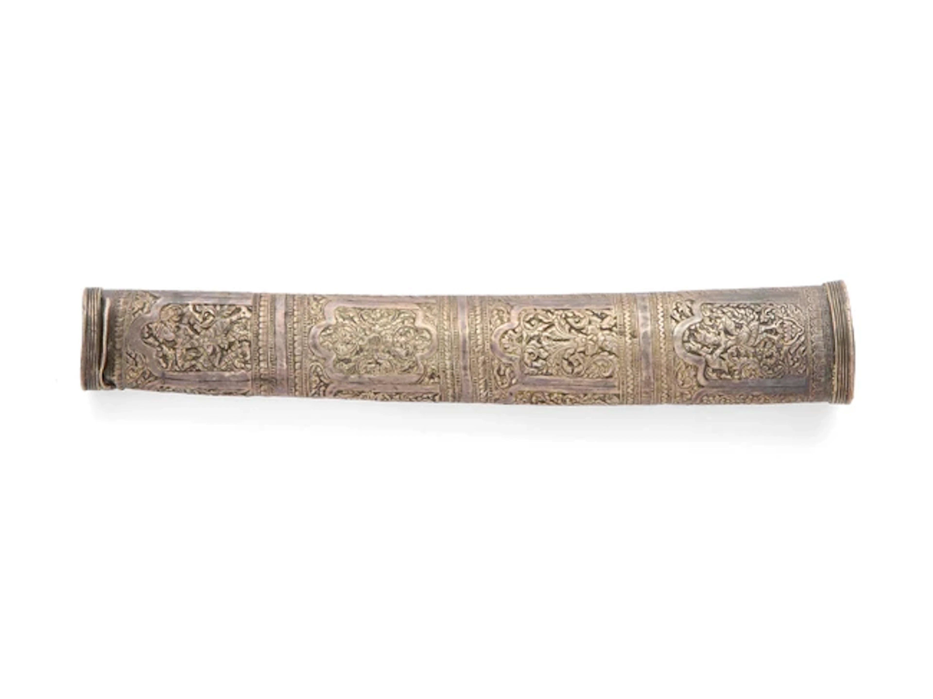 A Thai silver covered dagger scabbard Late 19th century...