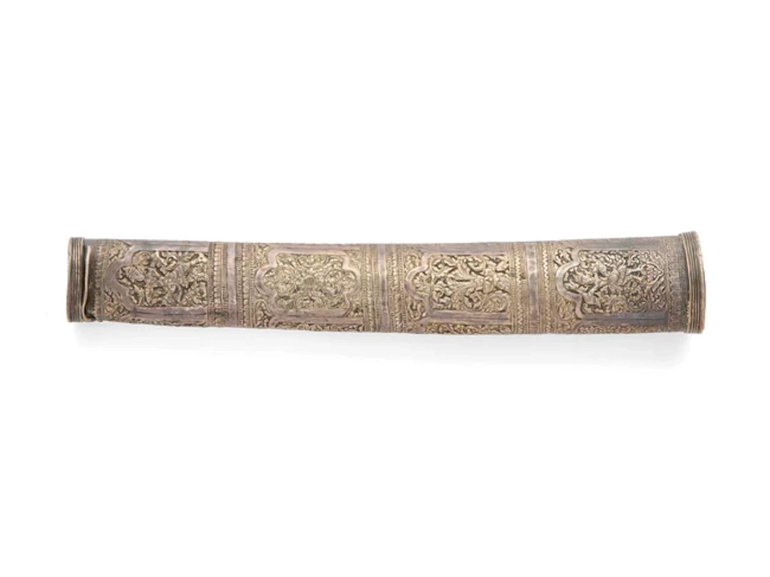 A Thai silver covered dagger scabbard Late 19th century...