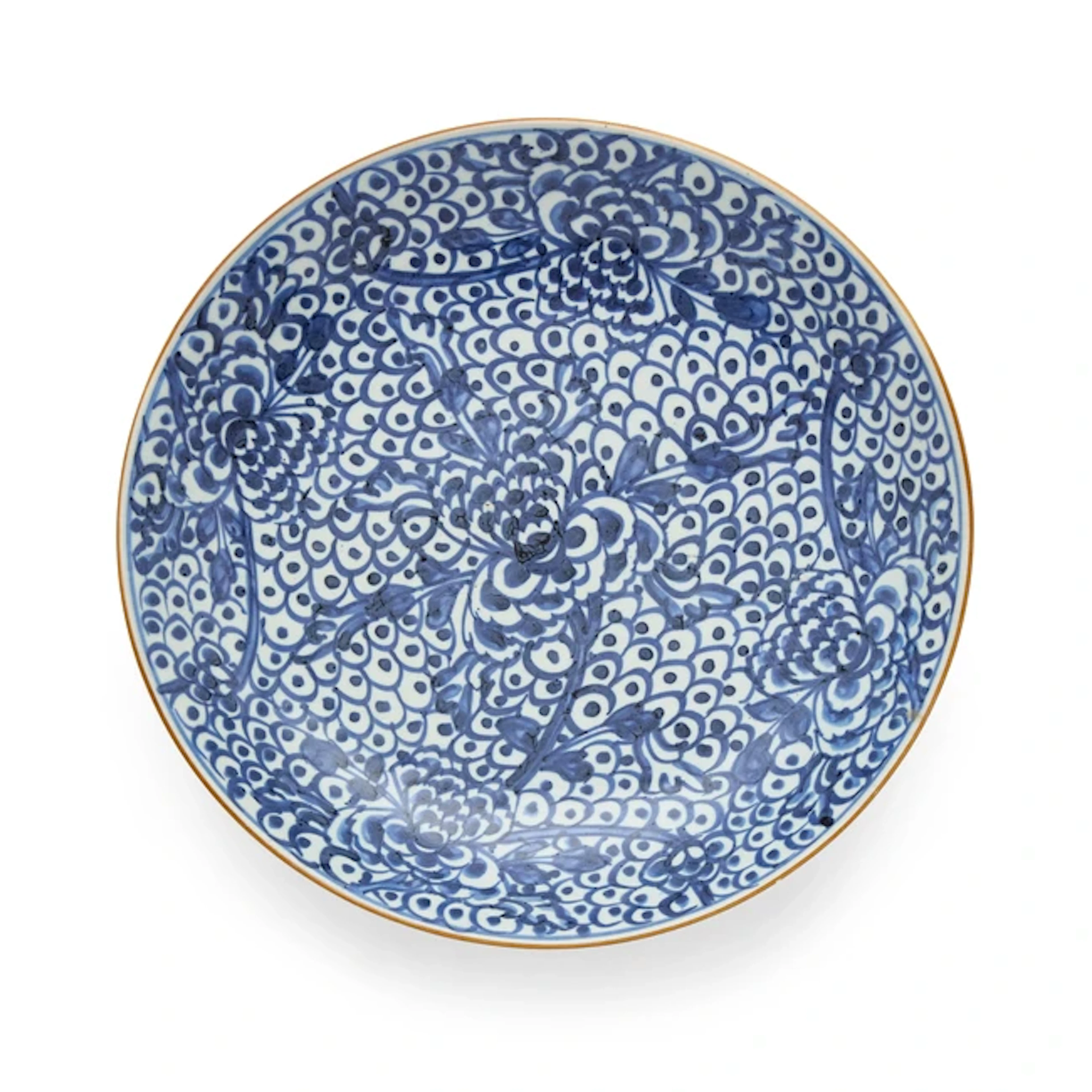 A Chinese blue and white charger Qing dynasty