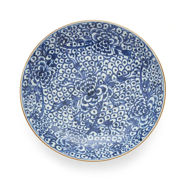 A Chinese blue and white charger Qing dynasty
