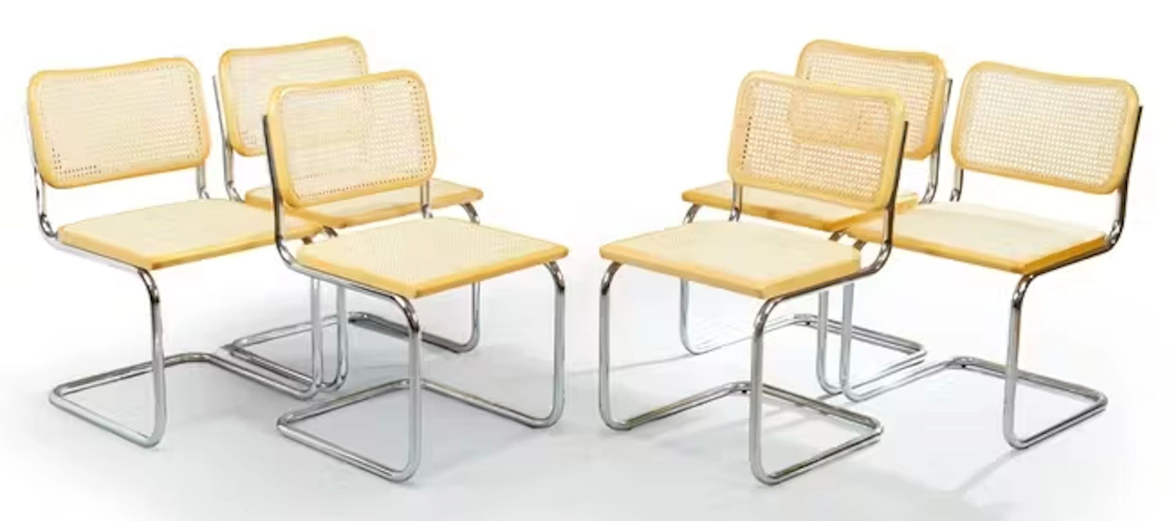 Marcel Breuer (1902-1981) retailed by Habitat Six 'Cesca' dining chairs