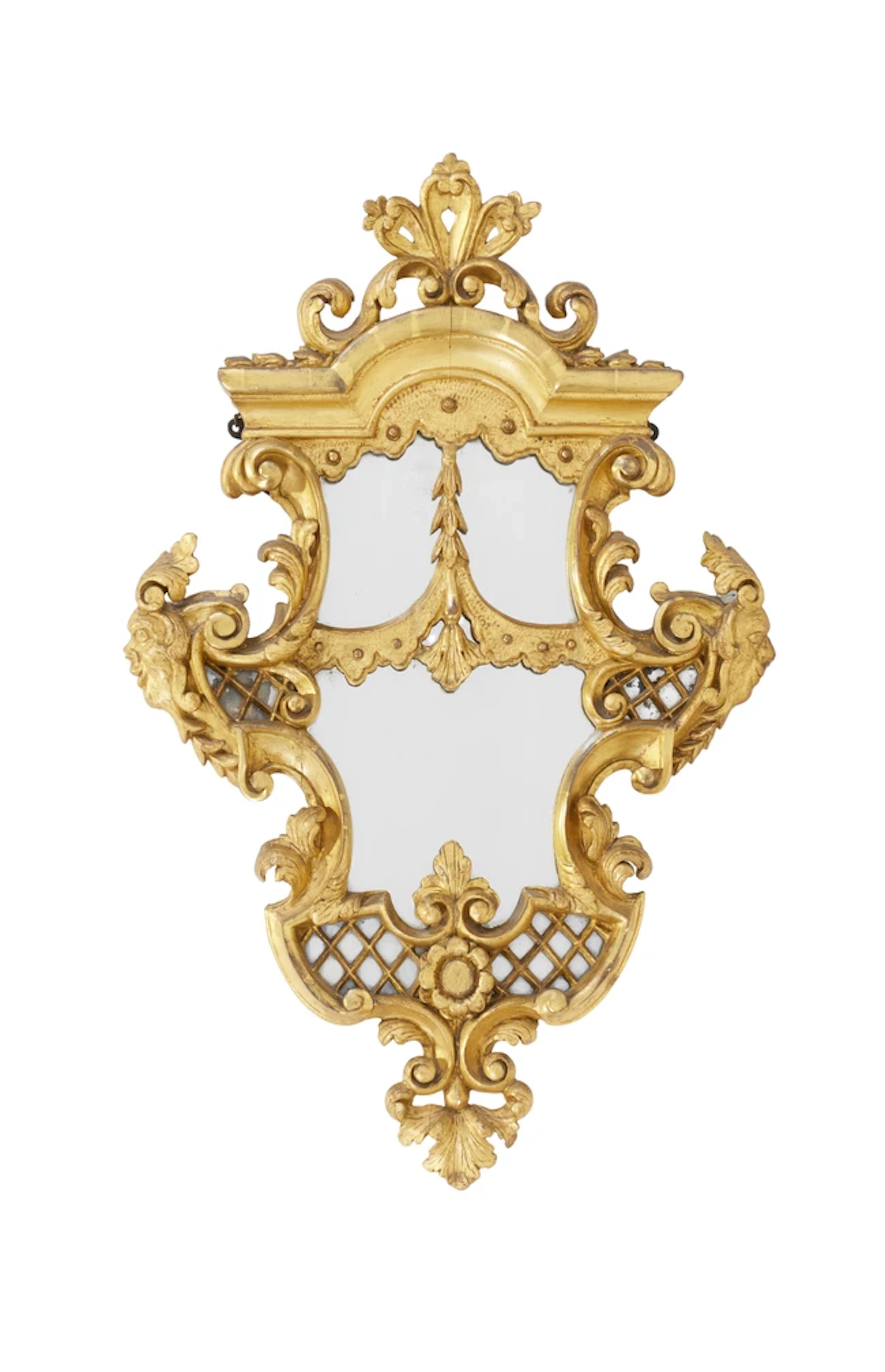 An Italian Baroque giltwood mirror