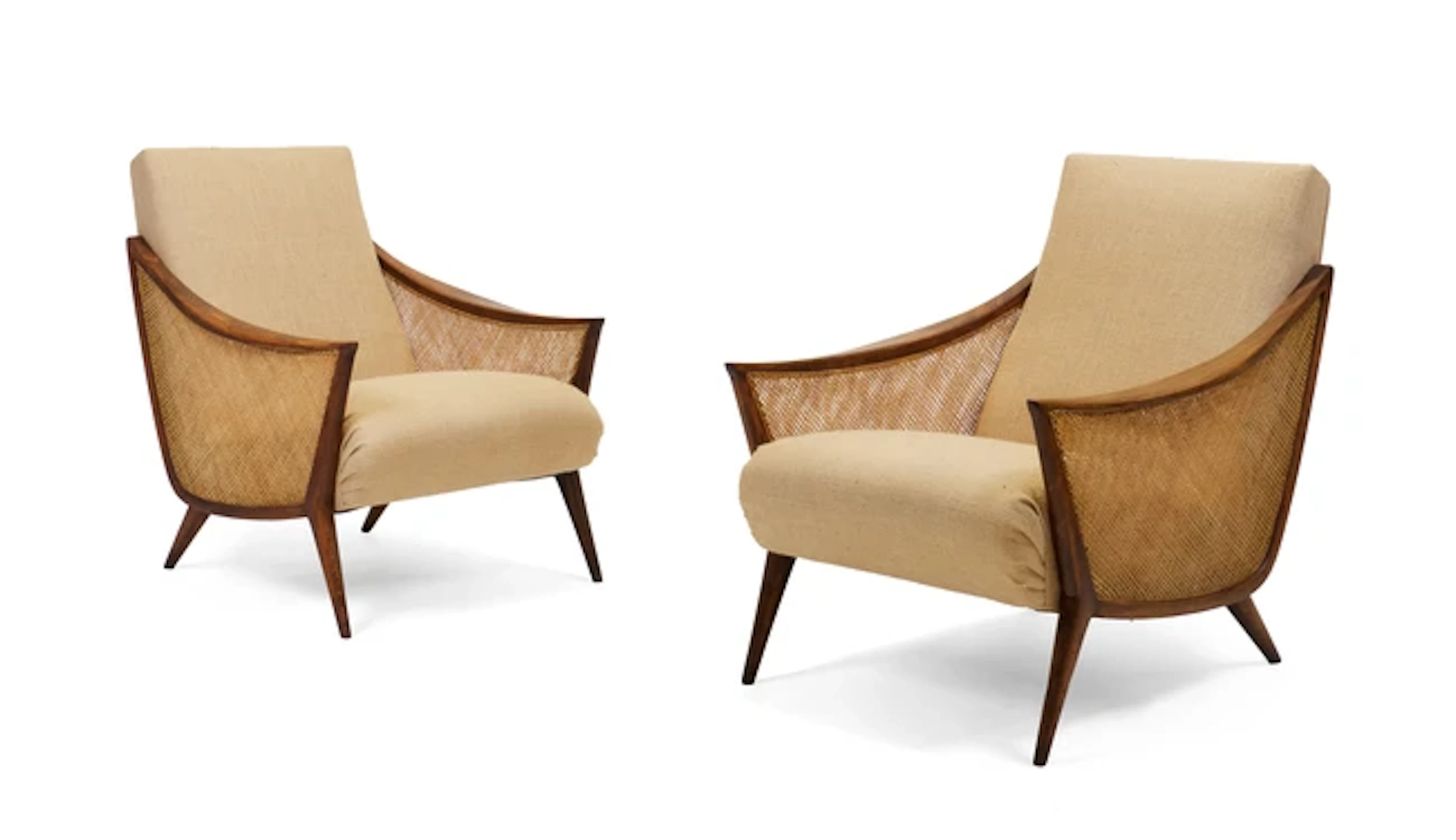 Italian Pair of lounge armchairs
