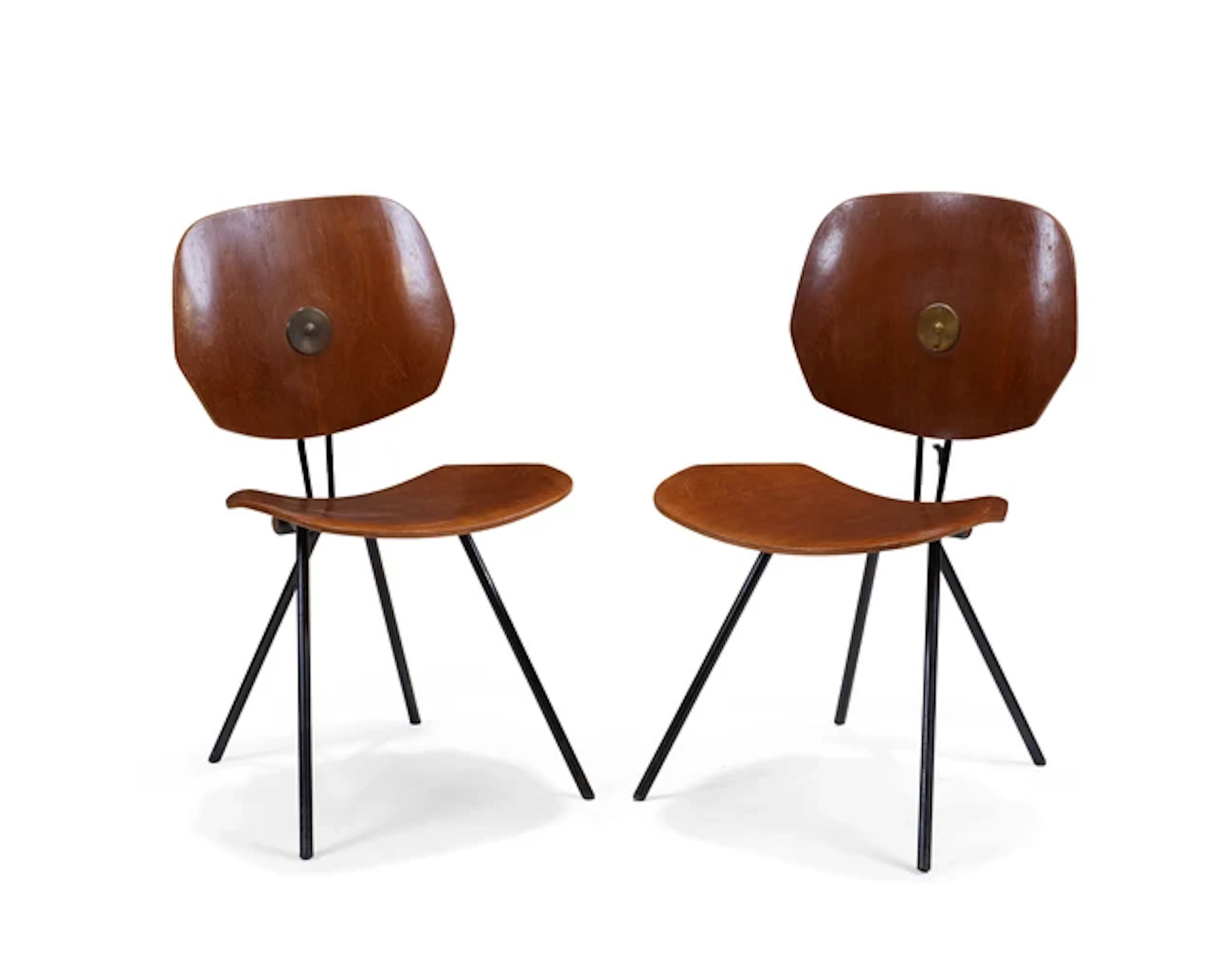 Osvaldo Borsani (1911-1985) for Tecno Pair of model S-88 folding chairs