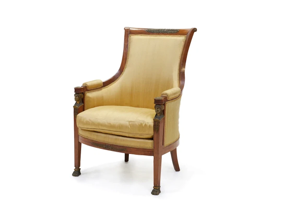 A second Empire gilt-bronze mounted mahogany armchair