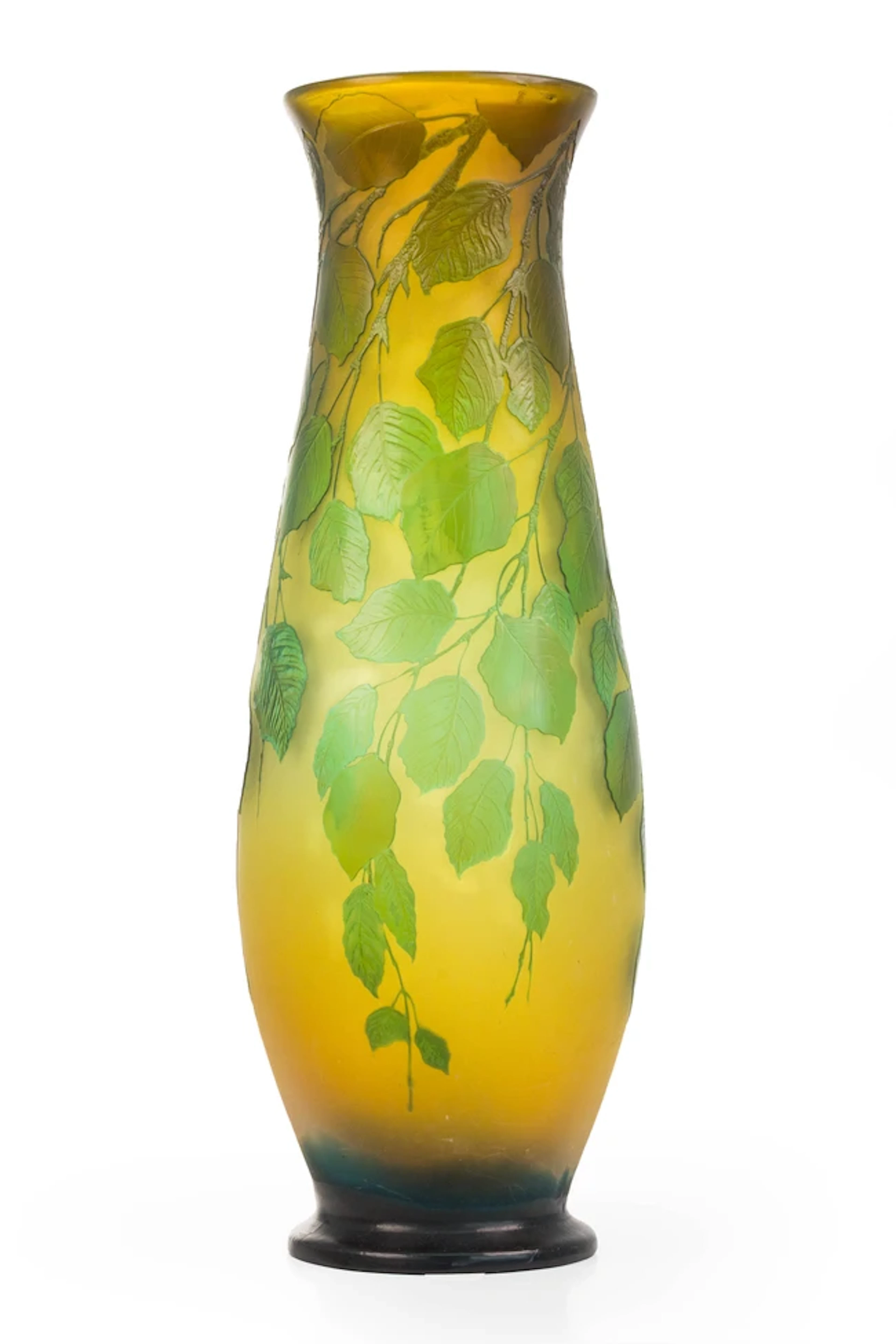 Gallé Large floor vase decorated with trailing leaves