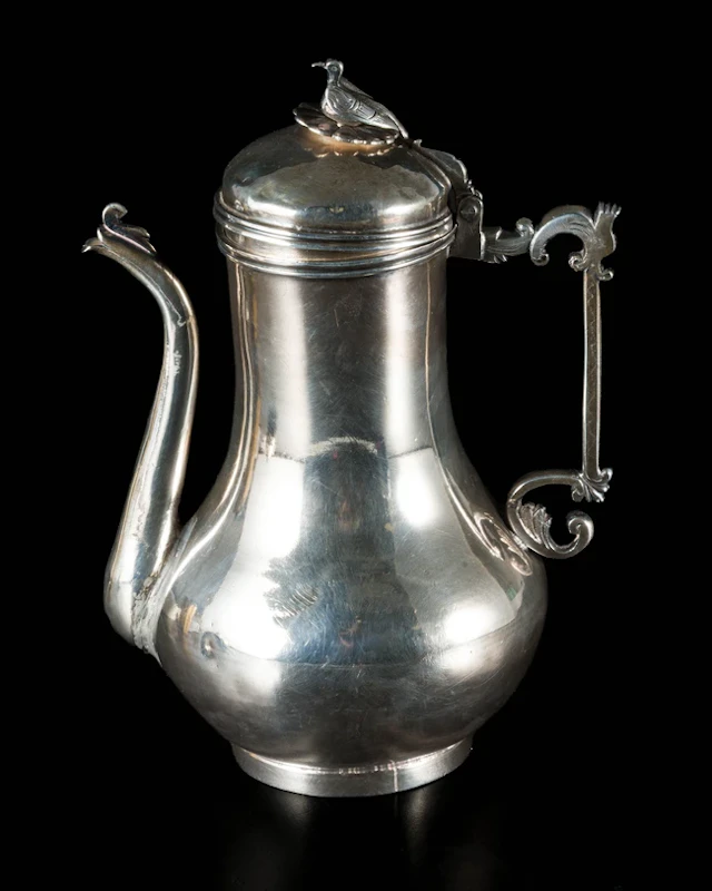 A silver ewer