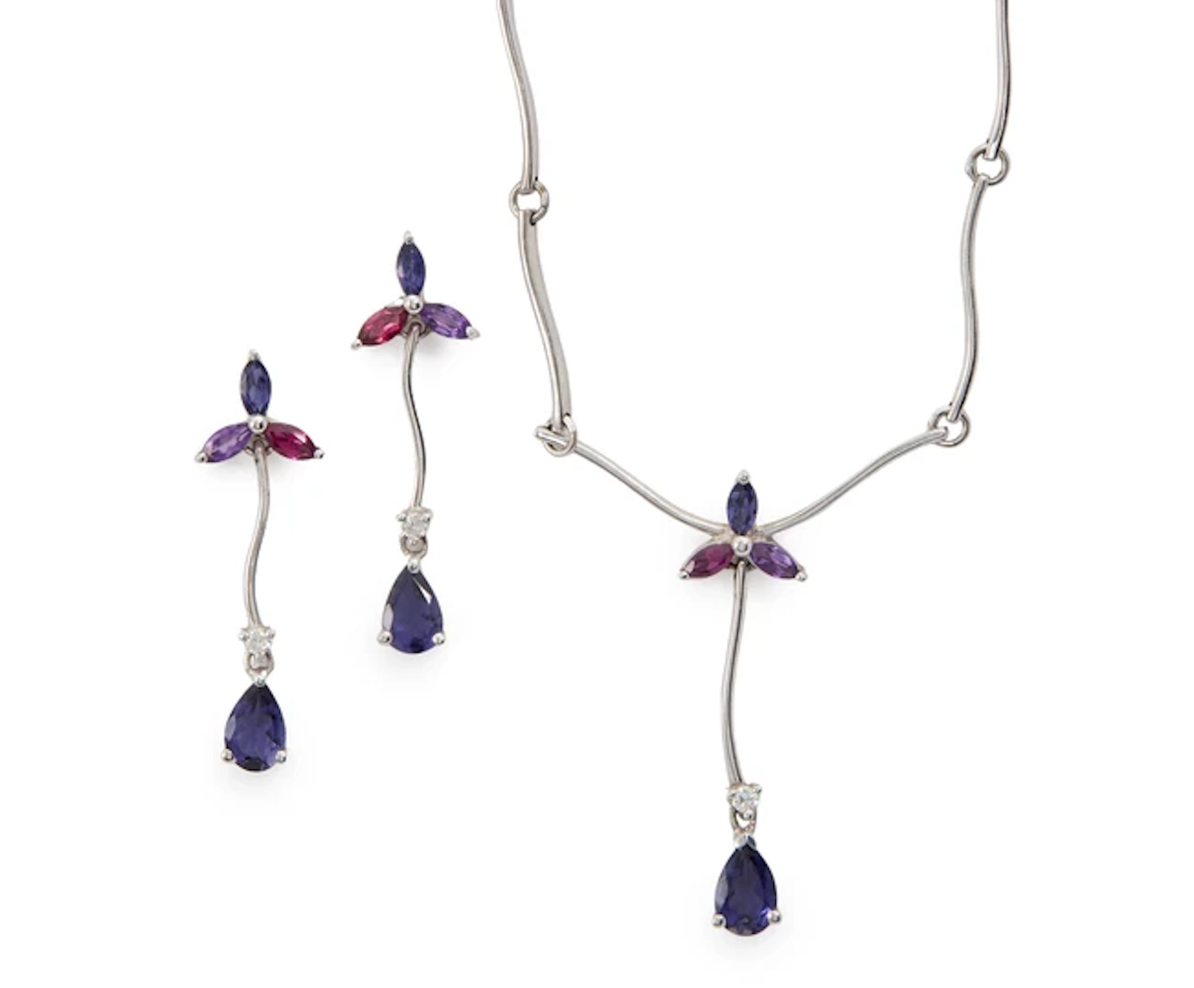 A necklace and earring set