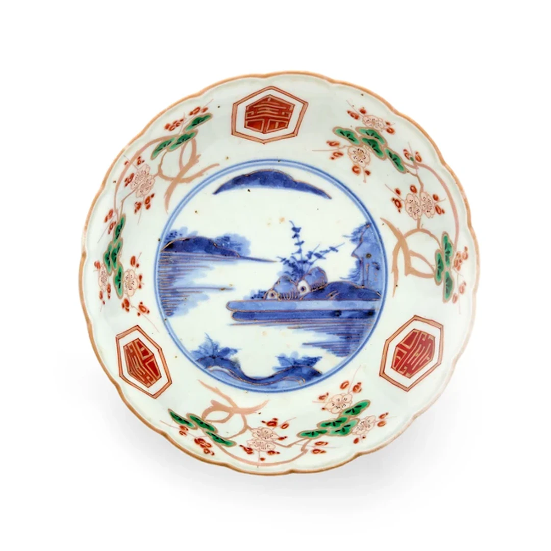 A Japanese verte-Imari bowl Edo period