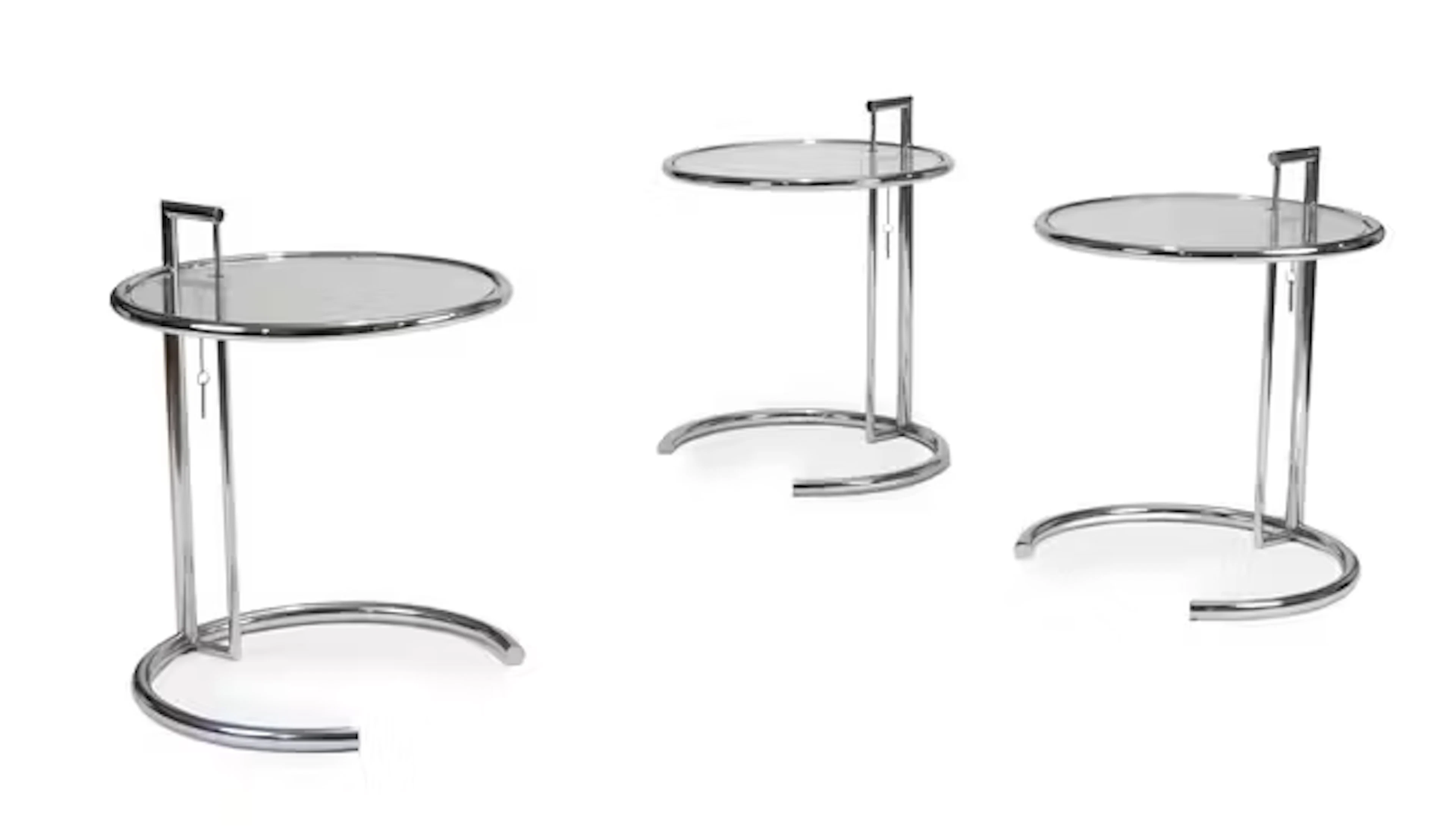After Eileen Gray Three 'E1027' type side tables