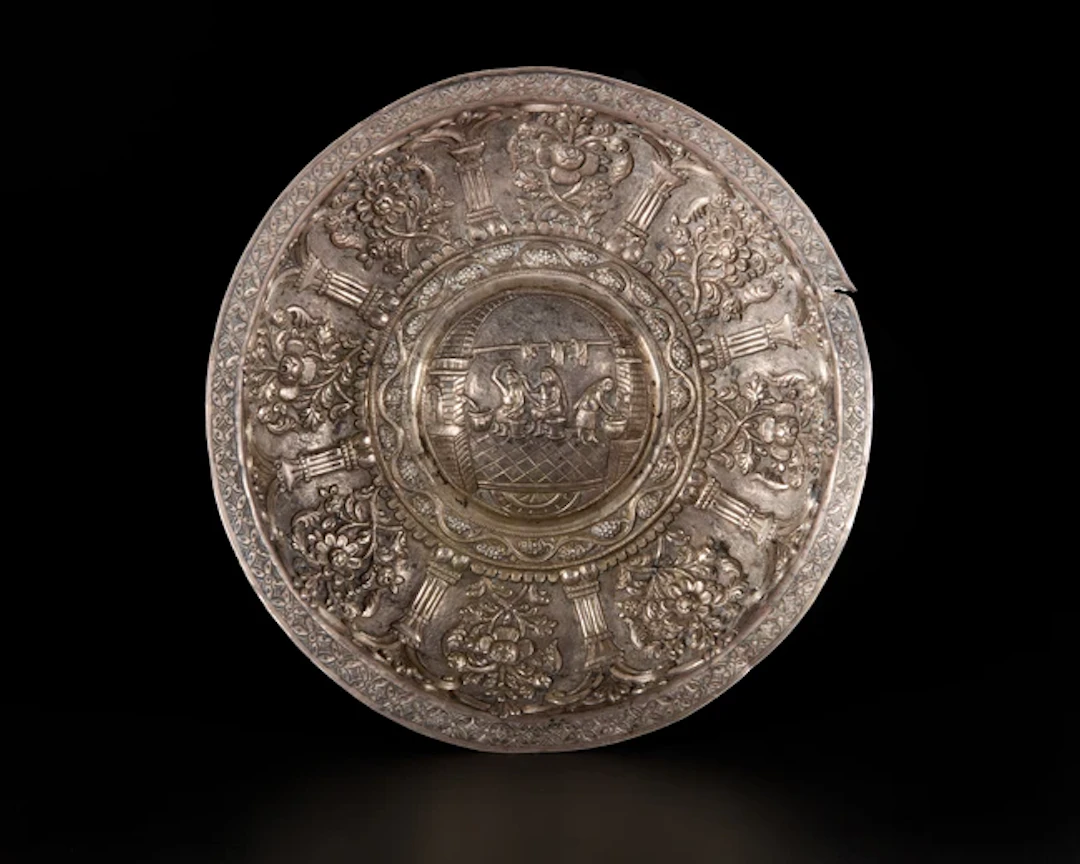A repoussé silver hammam bowl