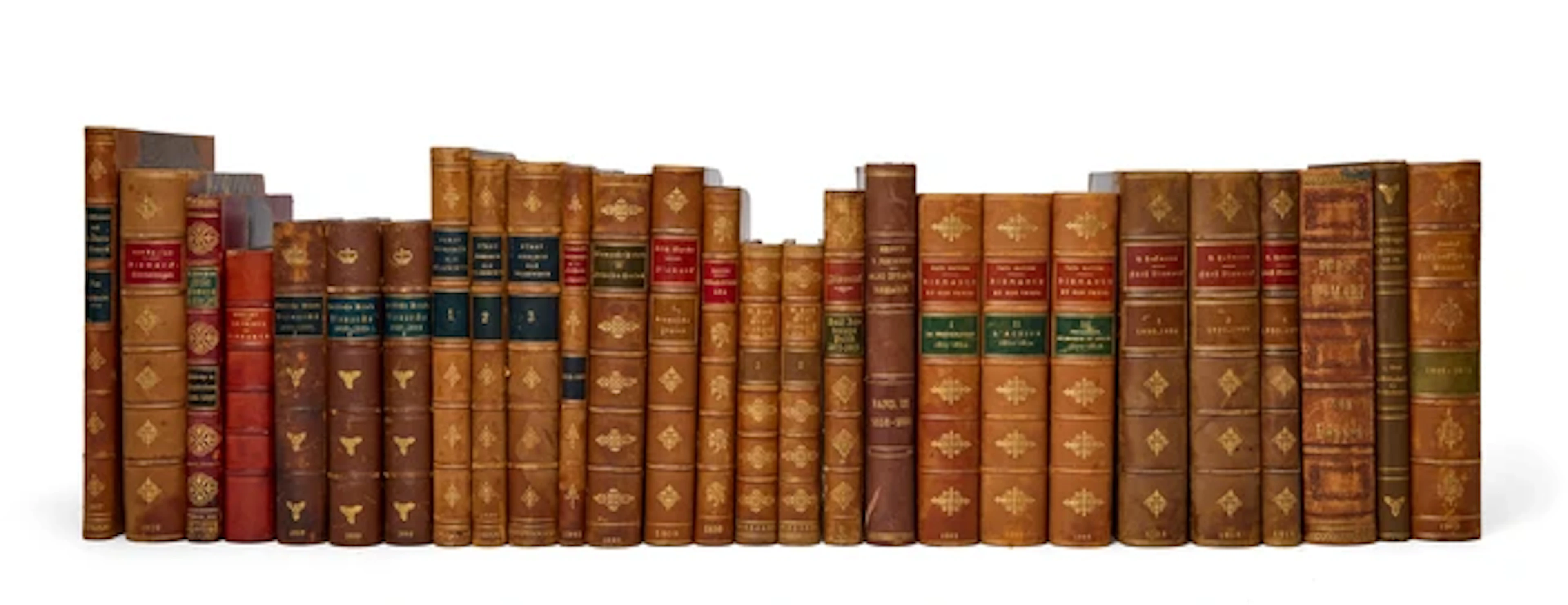 A collection of German and French finely bound books on Otto von Bismarck