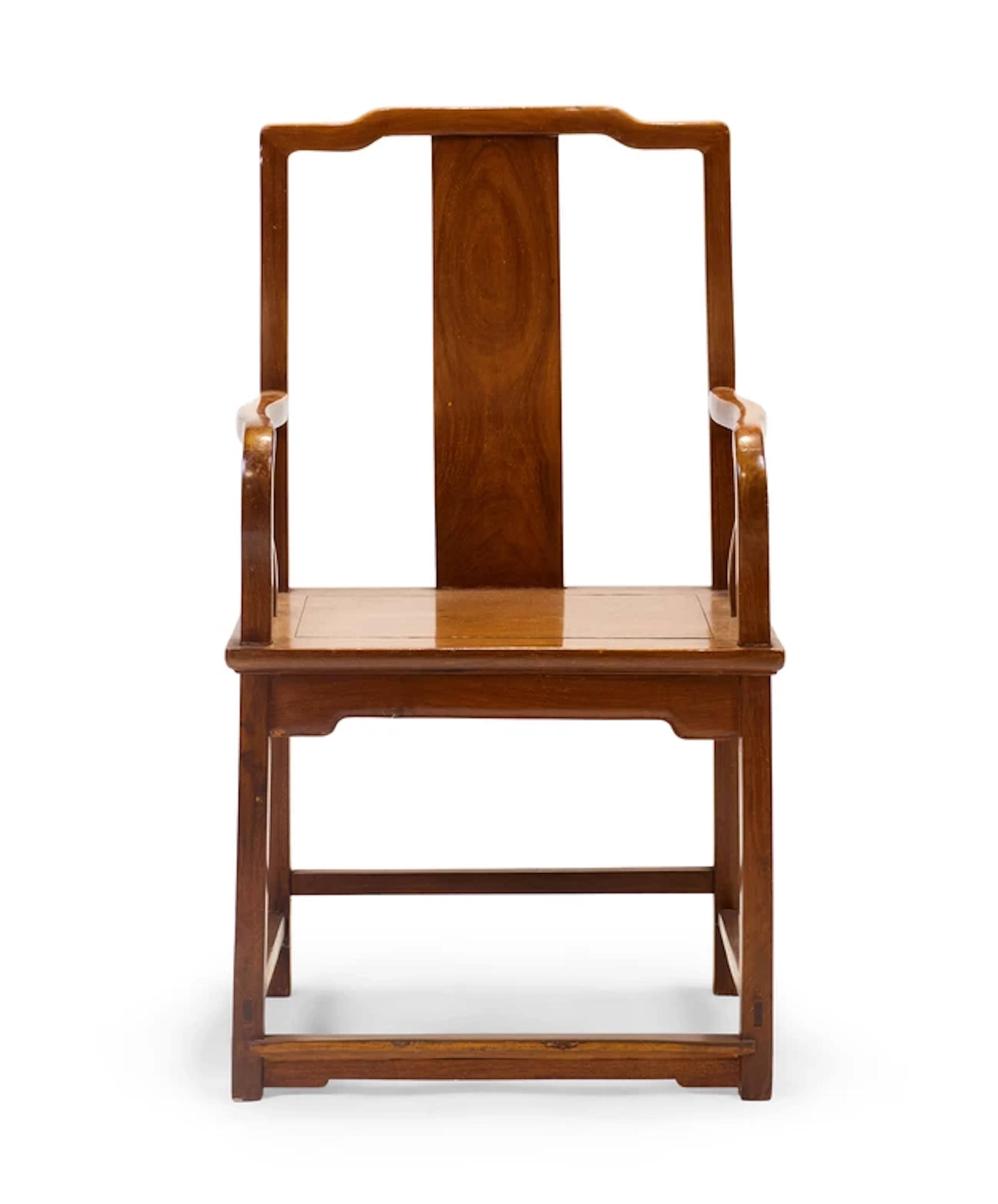 A Chinese hardwood armchair Late Qing dynasty Of plain form