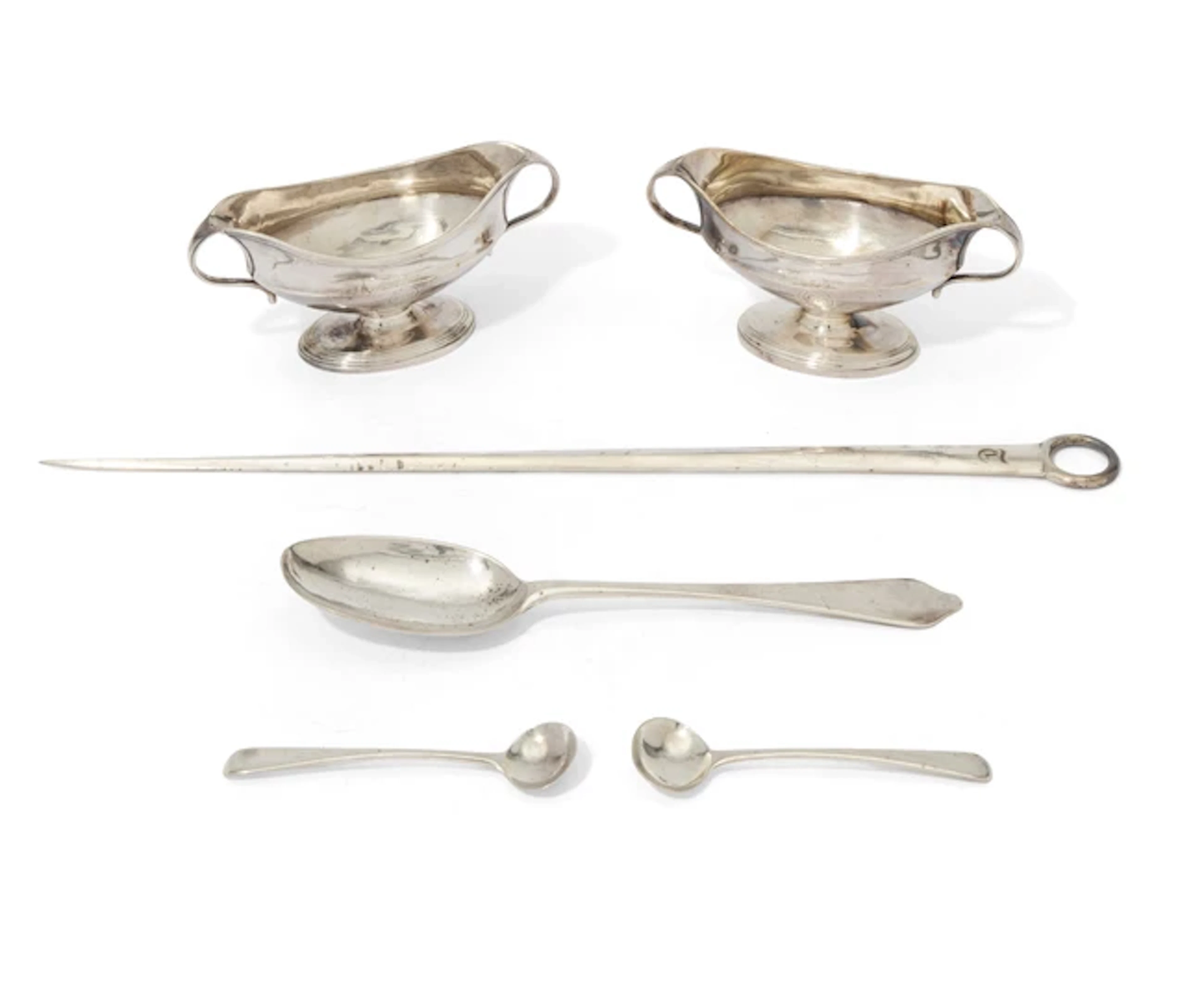A Queen Anne Britannia silver dog-nose spoon