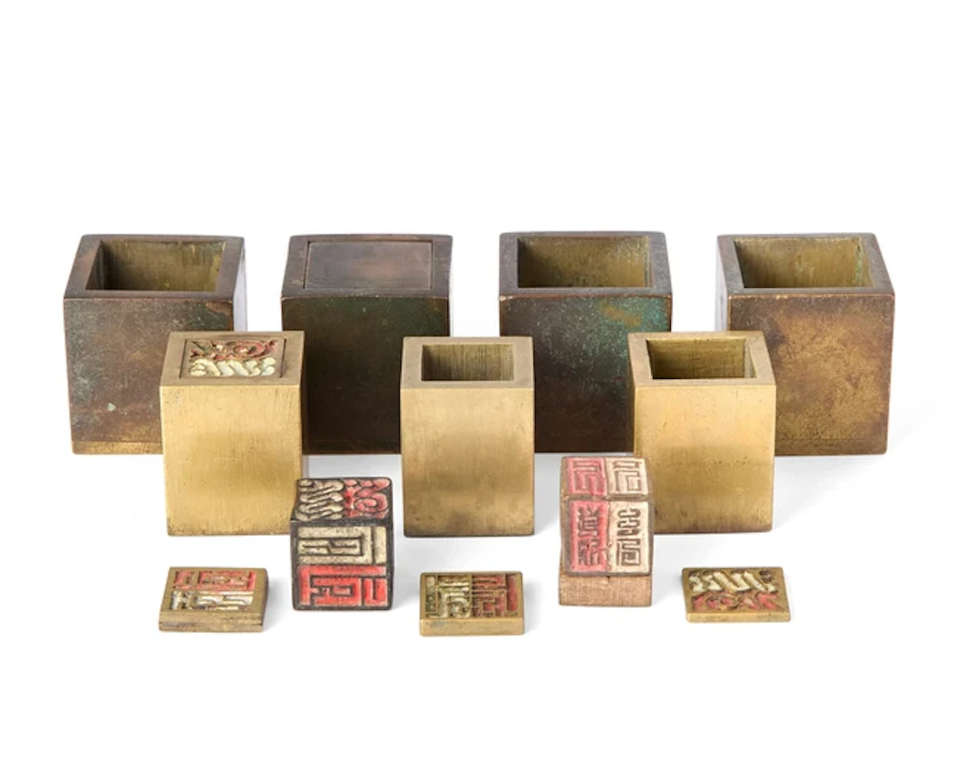 A set of Chinese bronze seals Late Qing dynasty...