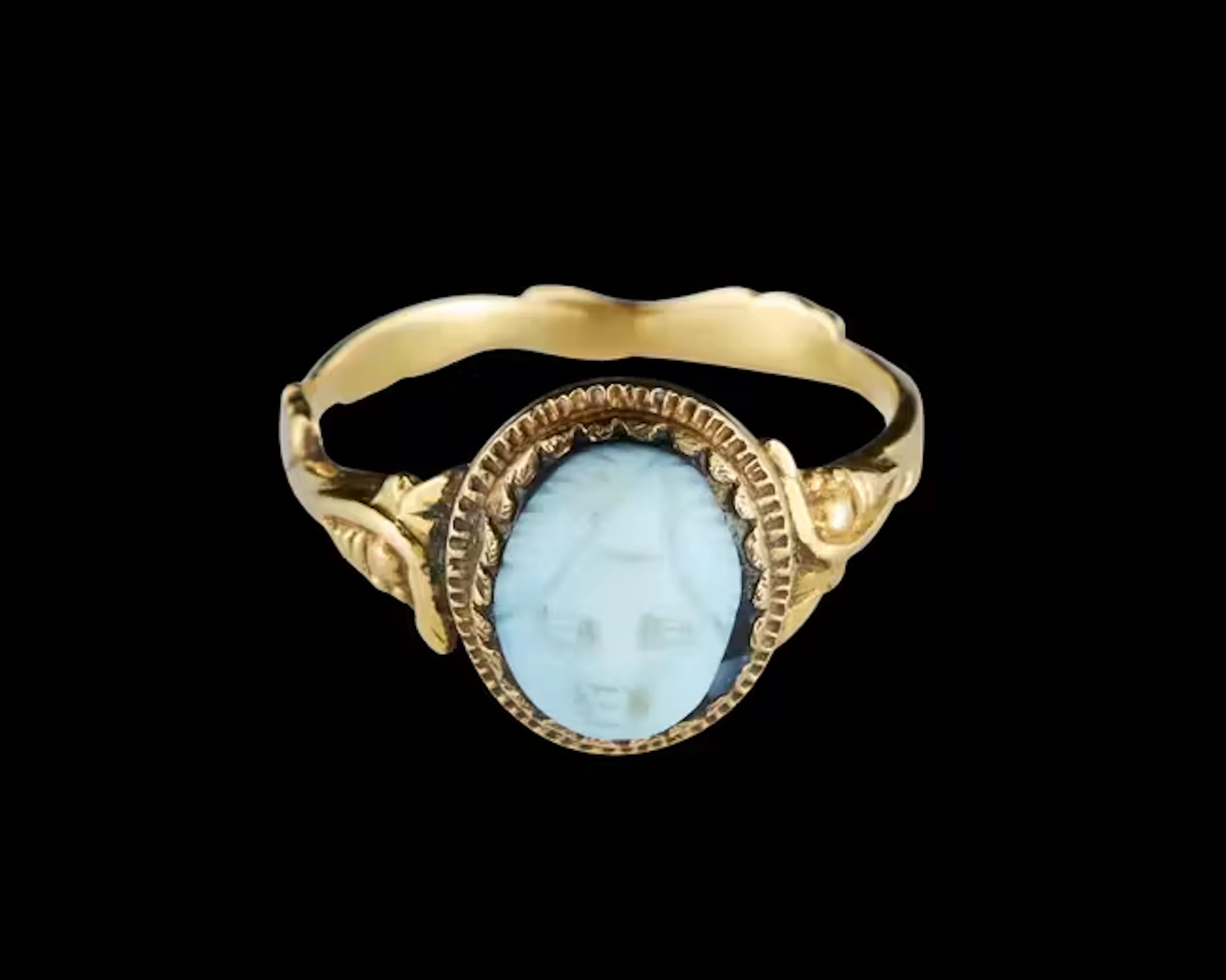 A Roman cameo of Eros set in an antique gold ring,circa...