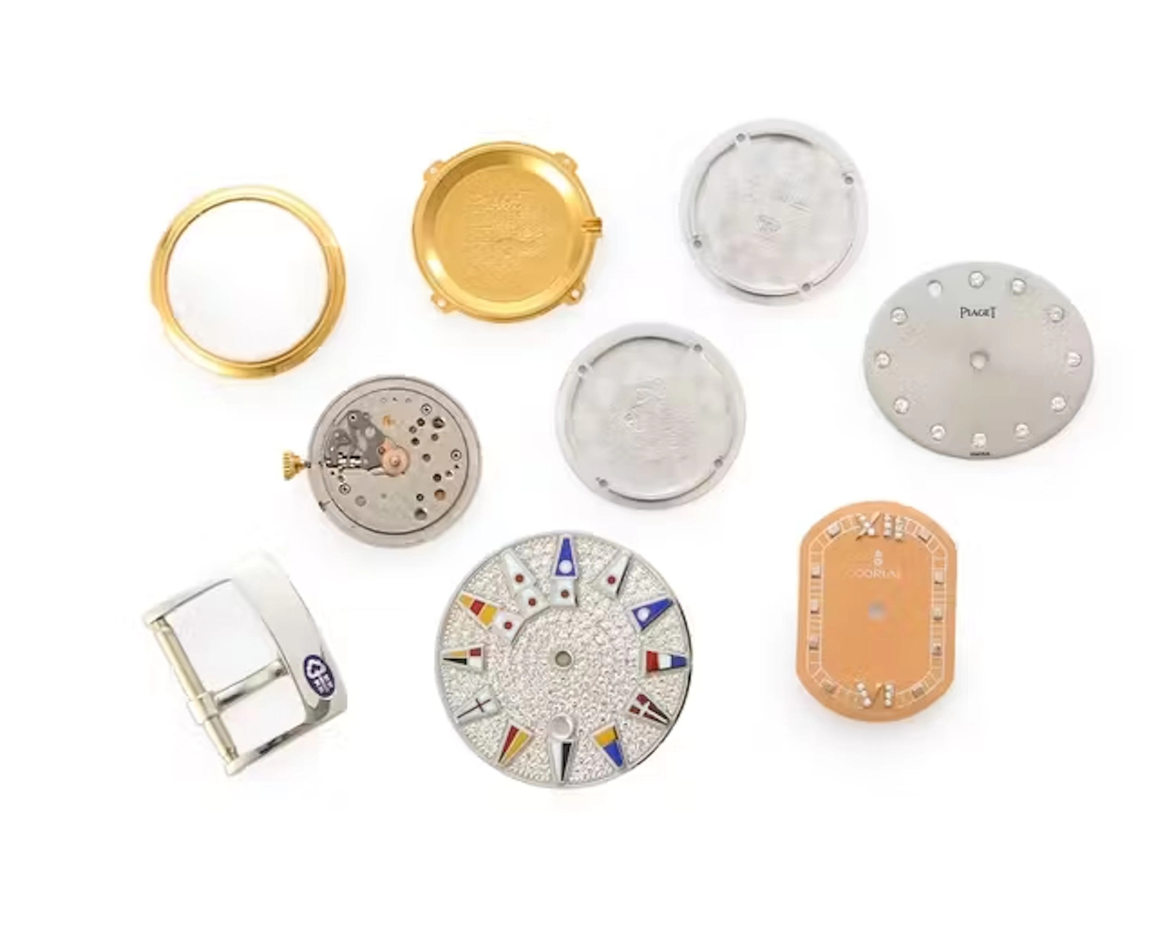 A group of Corum and Piaget watch partsIncluding: two...