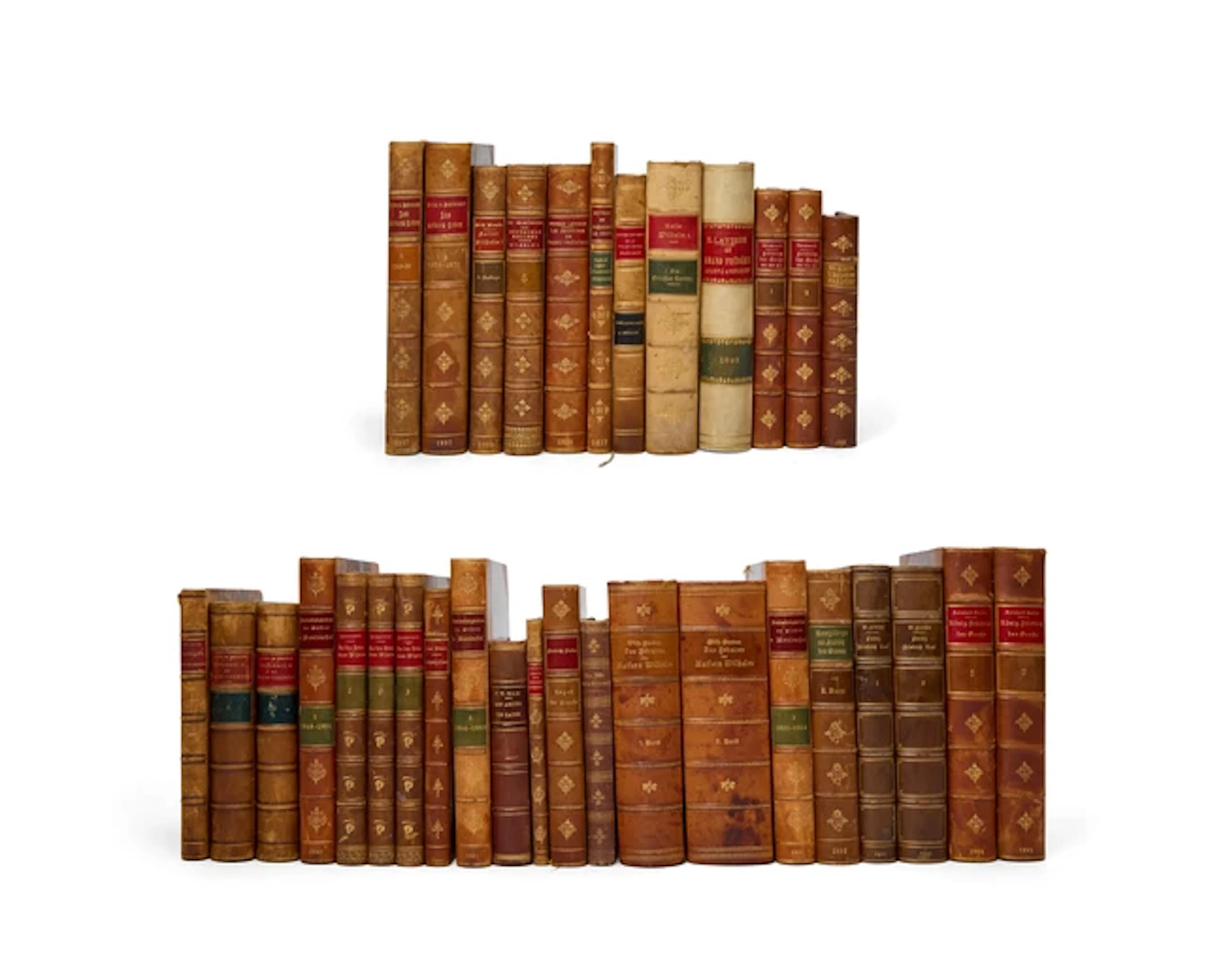 A collection of German and French finely bound books...