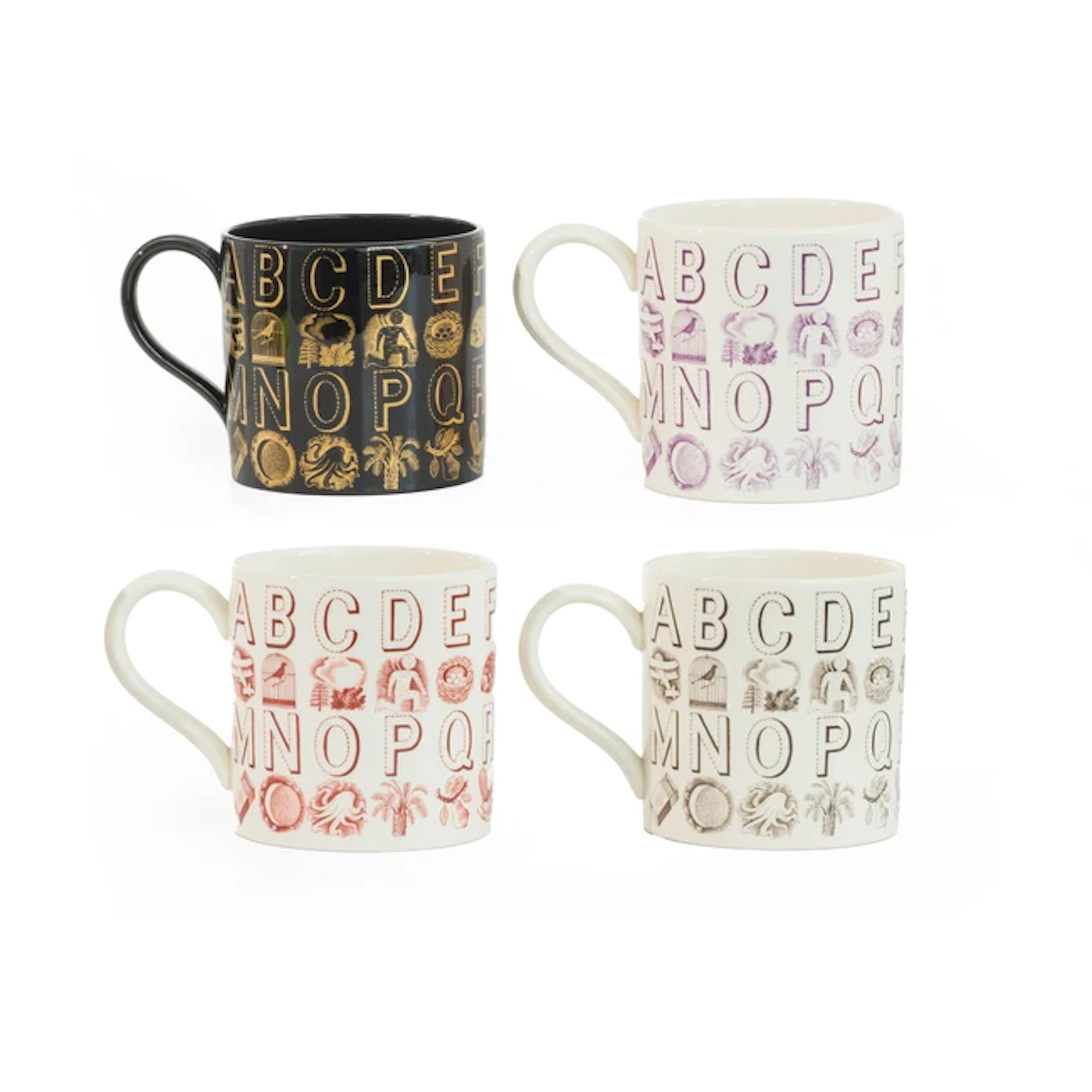 Eric Ravilious (1903-1942) for Wedgwood Four 'Alphabet' mugs