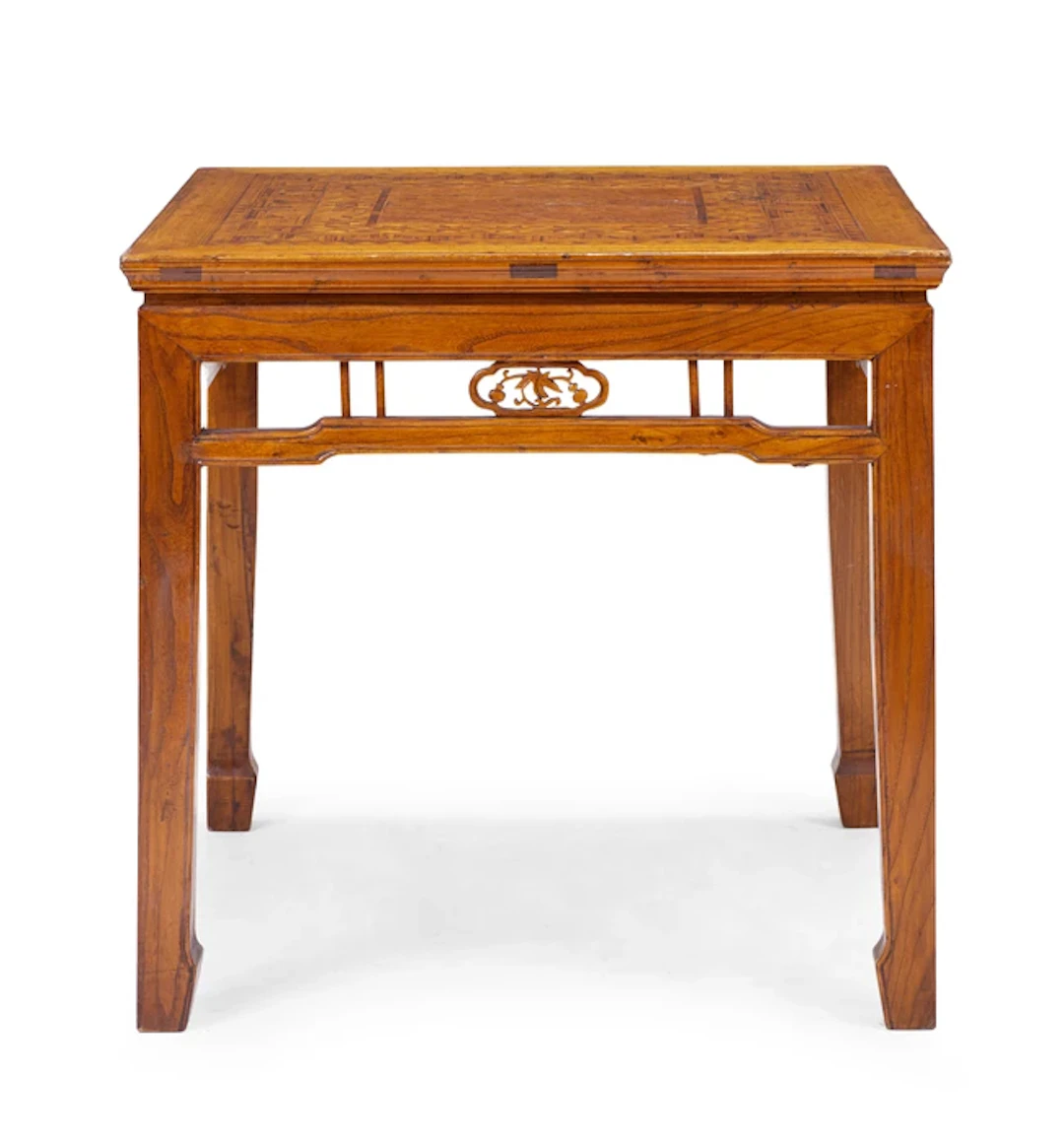 A Chinese burlwood inlaid square table Late Qing dynasty