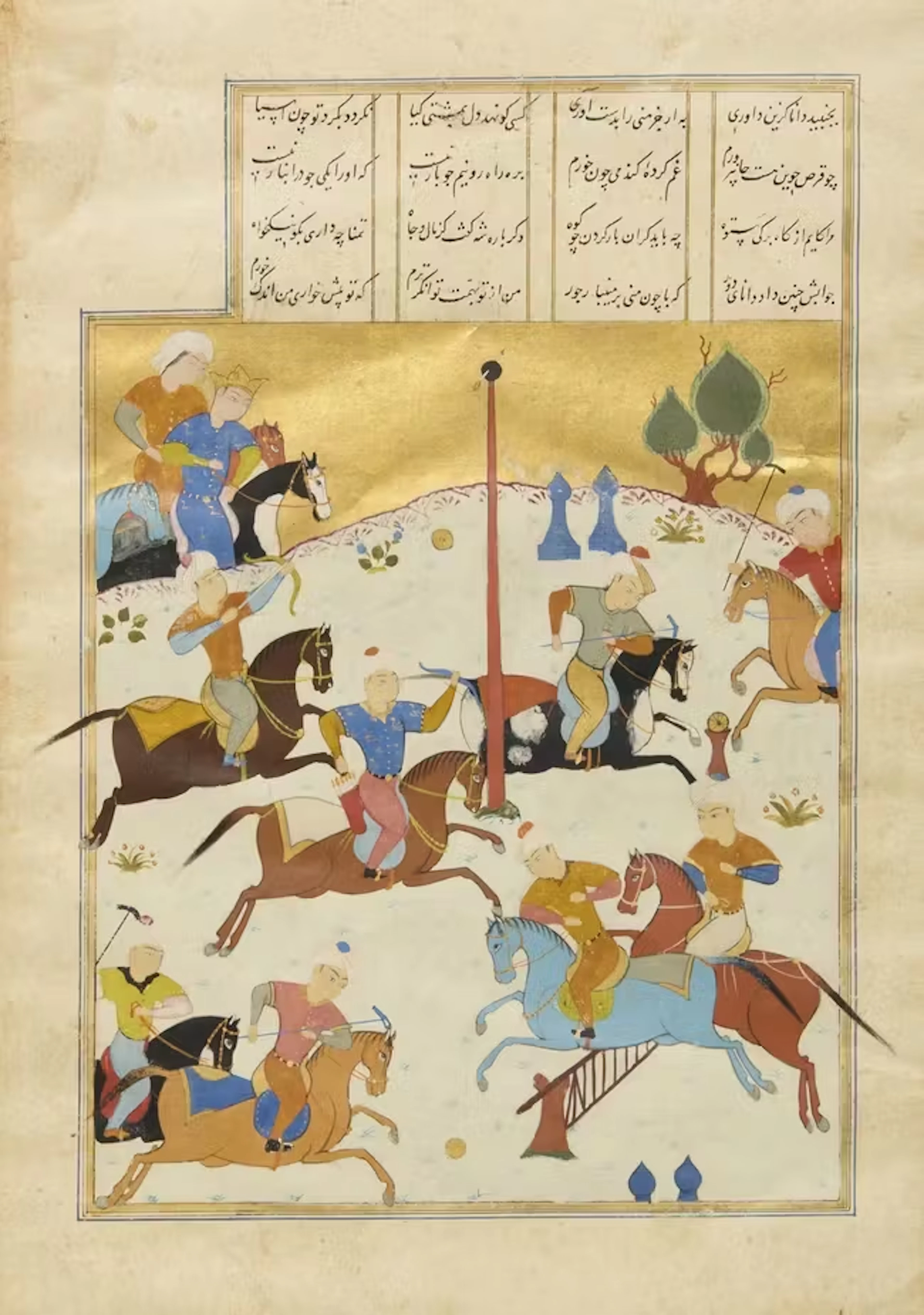 An illustration to a Persian epic : A mounted ruler...
