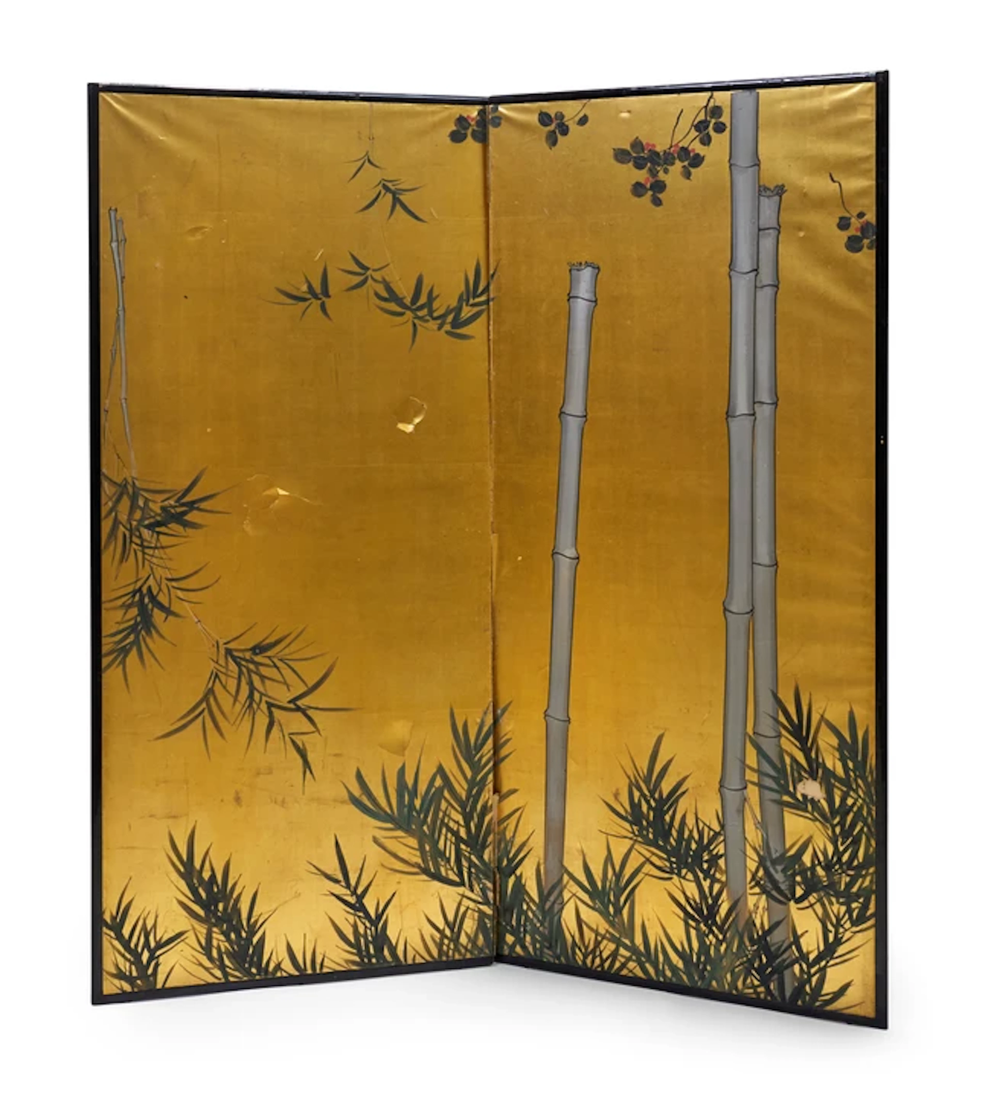A Japanese two panel painted screen Edo period