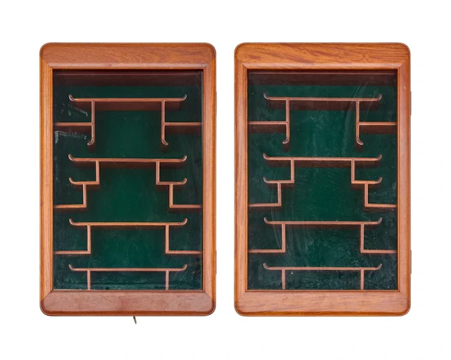 A pair of Chinese rosewood display cabinets 20th century...
