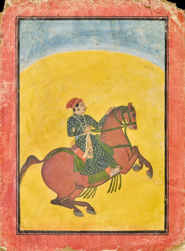 An equestrian portrait of a ruler