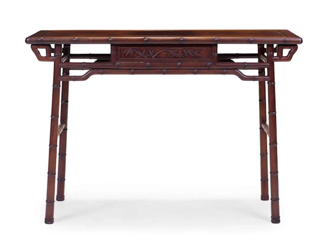 A Chinese hongmu 'bamboo' recessed-leg wine table Qing dynasty