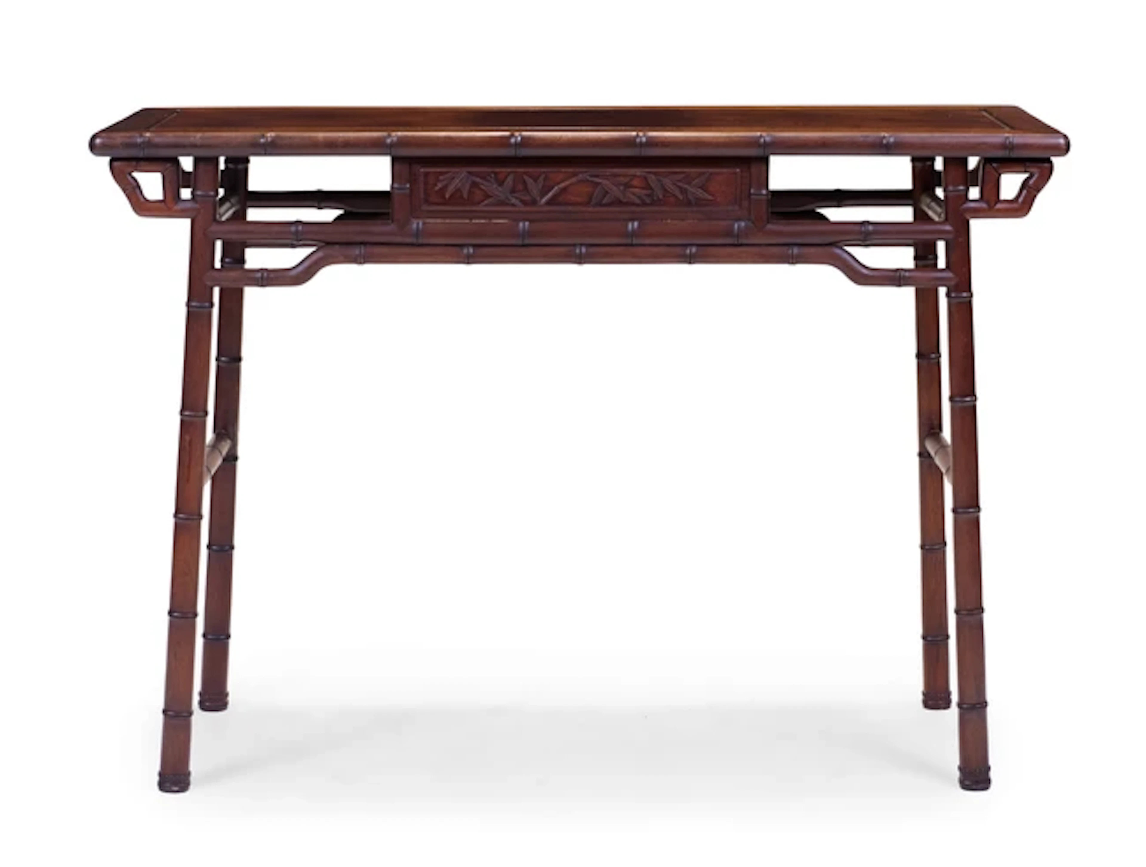A Chinese hongmu 'bamboo' recessed-leg wine table Qing dynasty