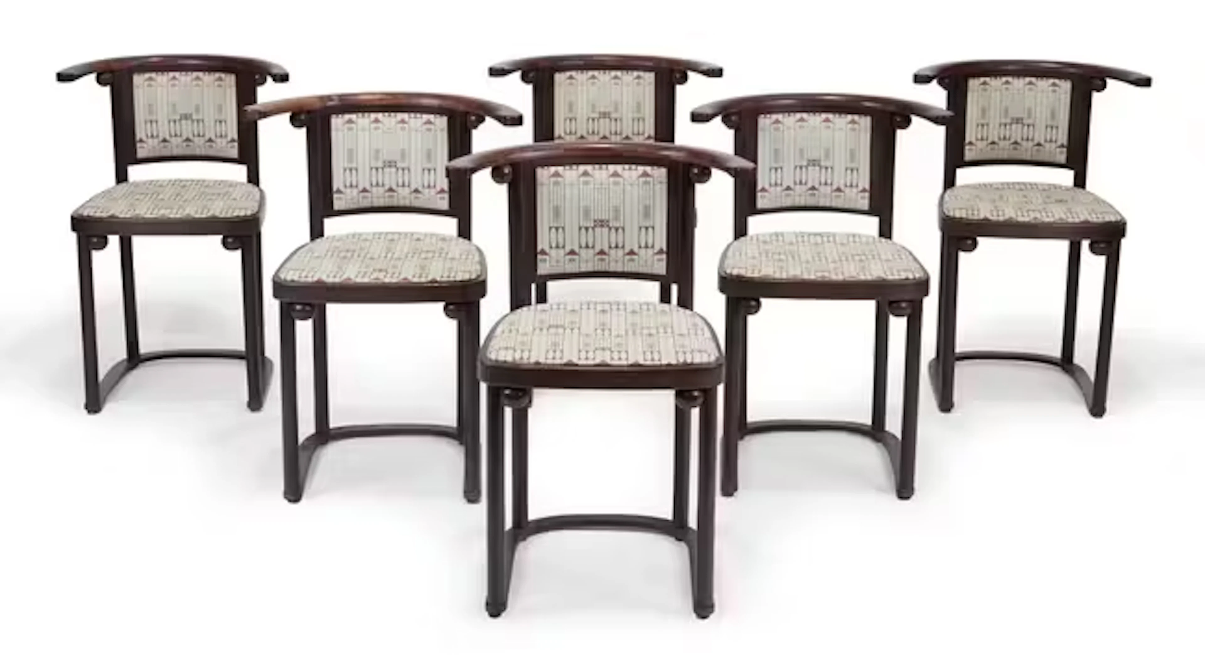 Josef Hoffmann (1870-1956) for Wittmann Six 'Fledermaus' chairs
