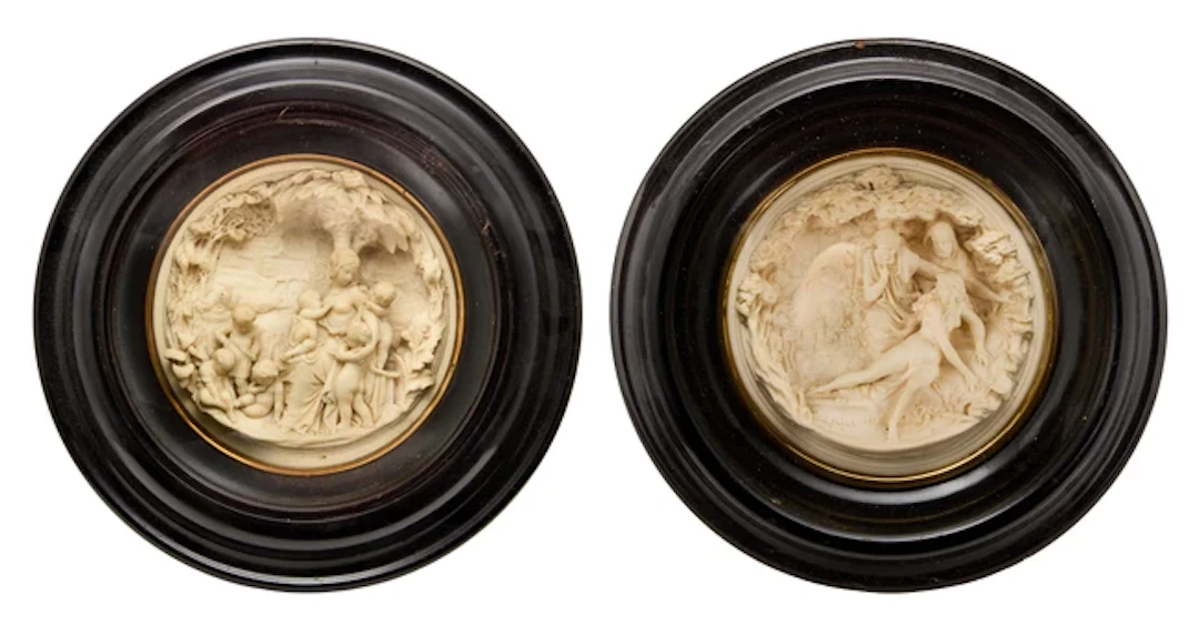A pair of meerschaum relief plaques