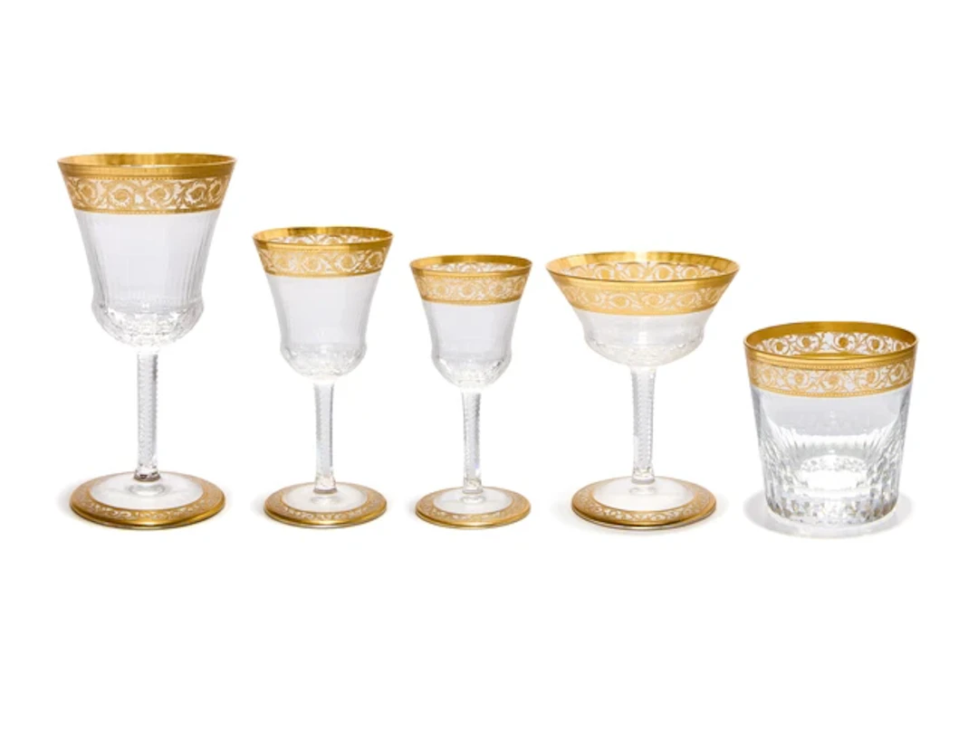 A large part-service of Saint Louis 'Thistle Gold' pattern crystal stemware