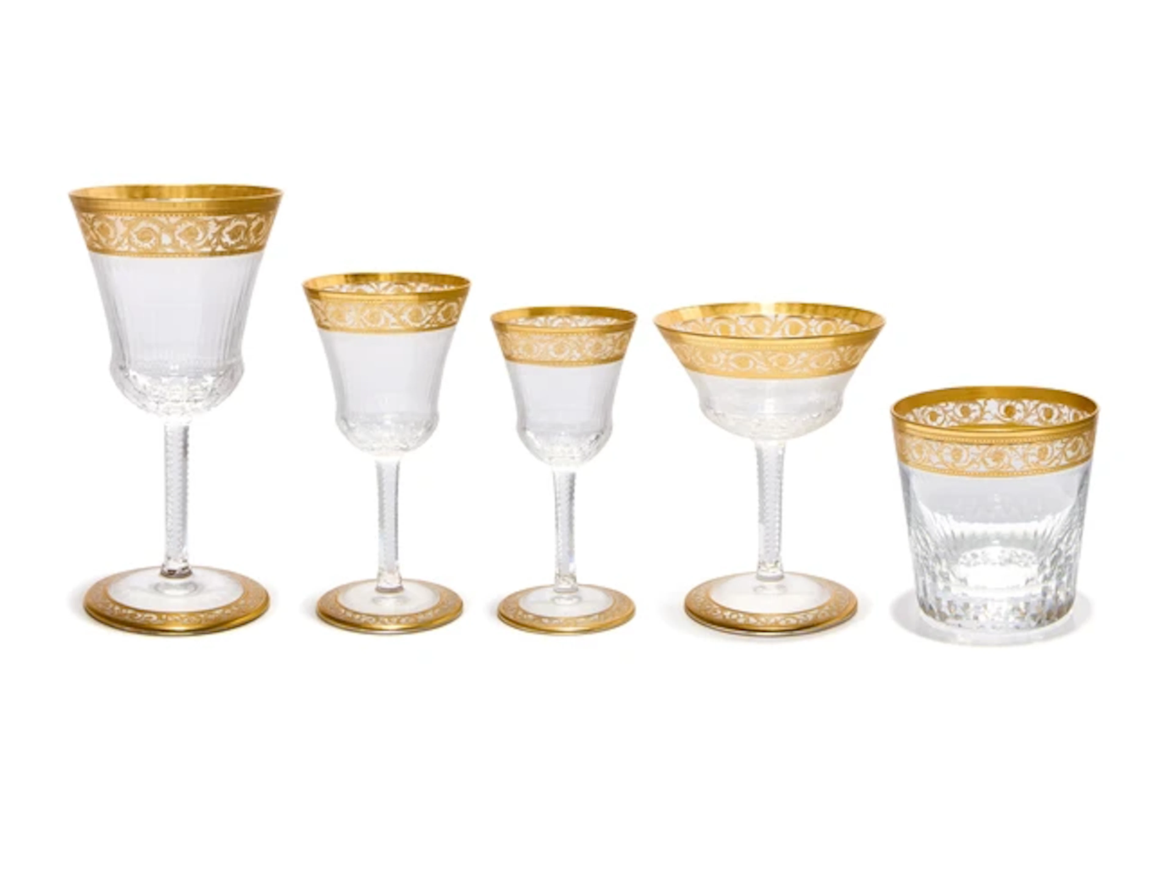 A large part-service of Saint Louis 'Thistle Gold' pattern crystal stemware