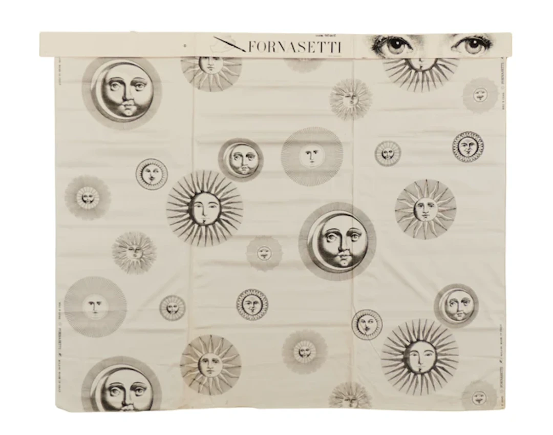 Piero Fornasetti (1913-1988) Sole I Lune fabric panel