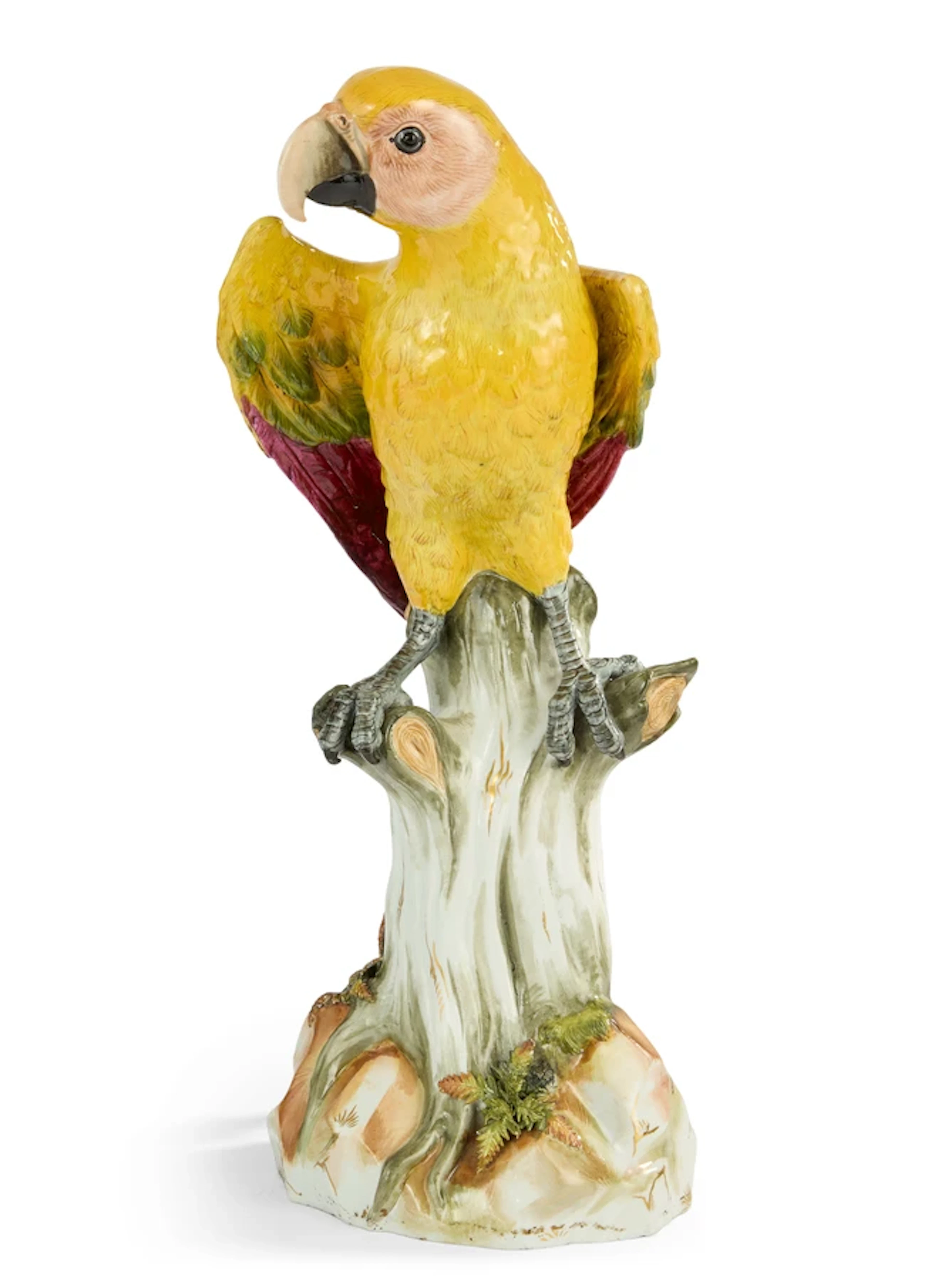 A very large Meissen porcelain figure of a Macaw parrot