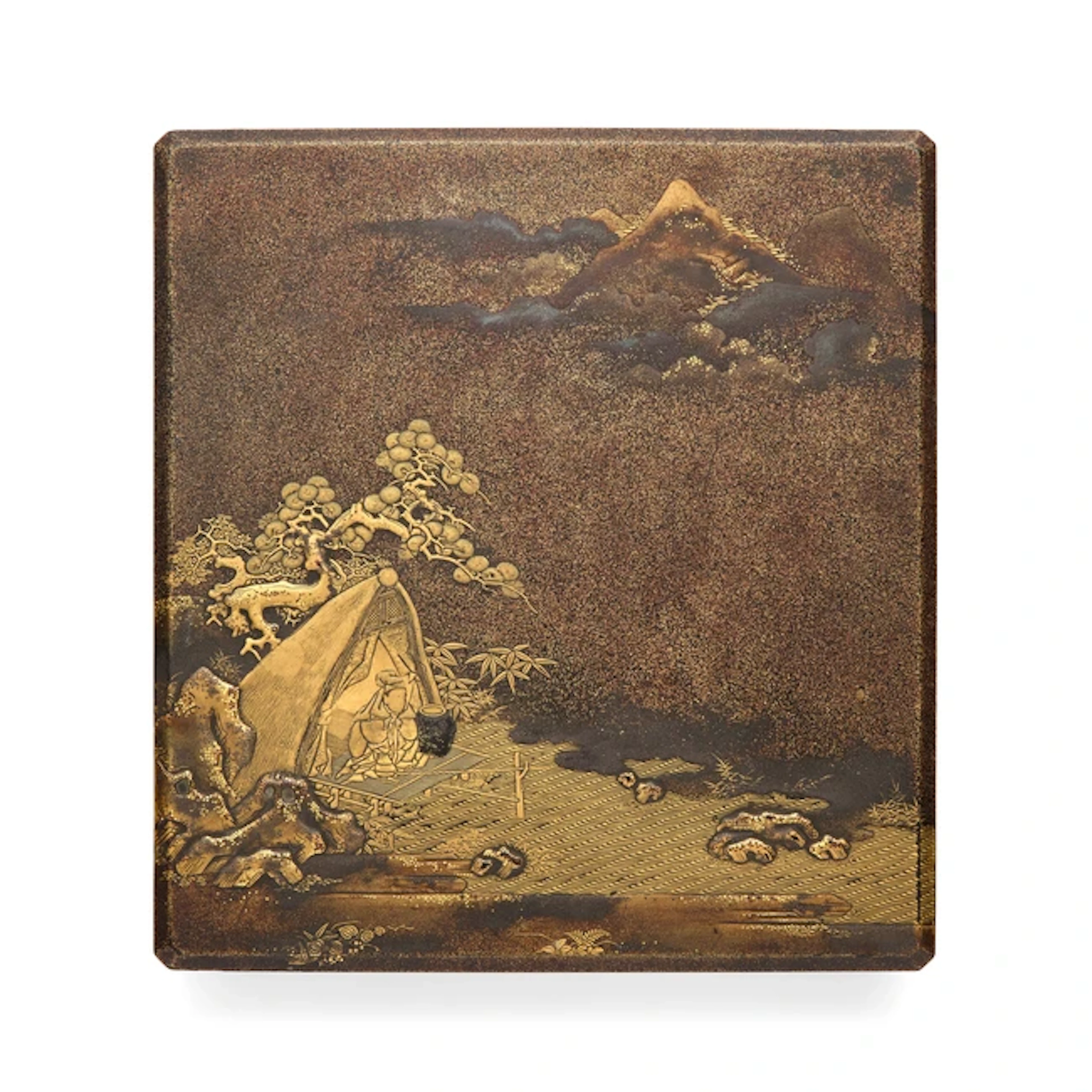 A Japanese lacquer writing box (suzuribako) Edo Period The box