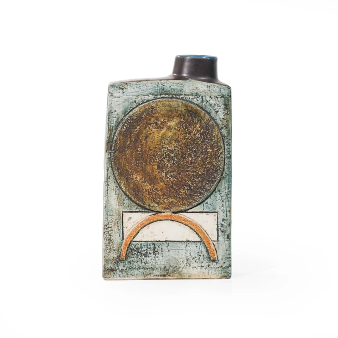 Troika Chimney vase decorated by Avril Bennet