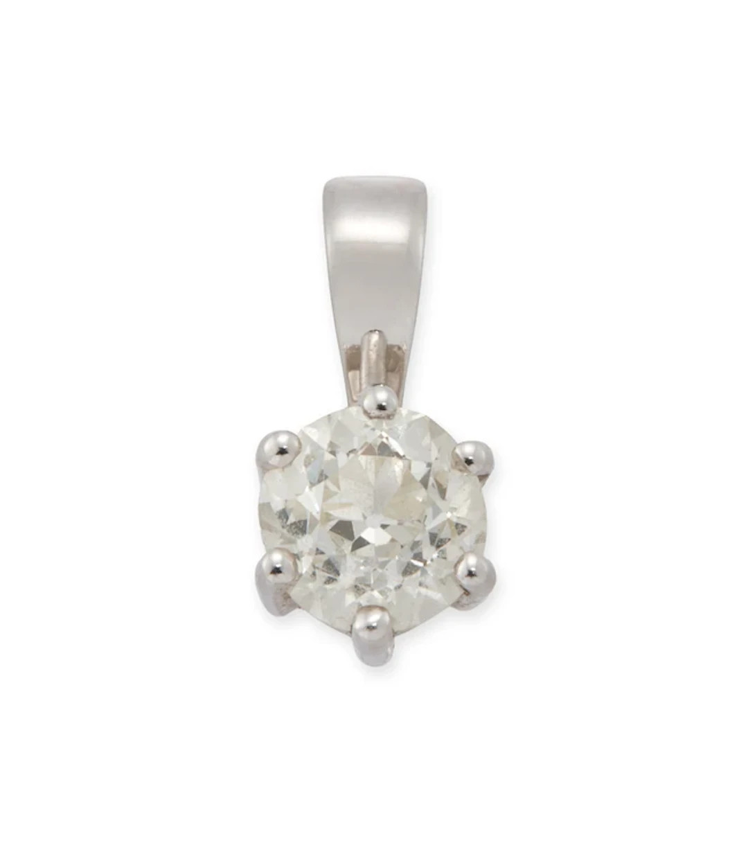 An 18ct white gold diamond single-stone pendant